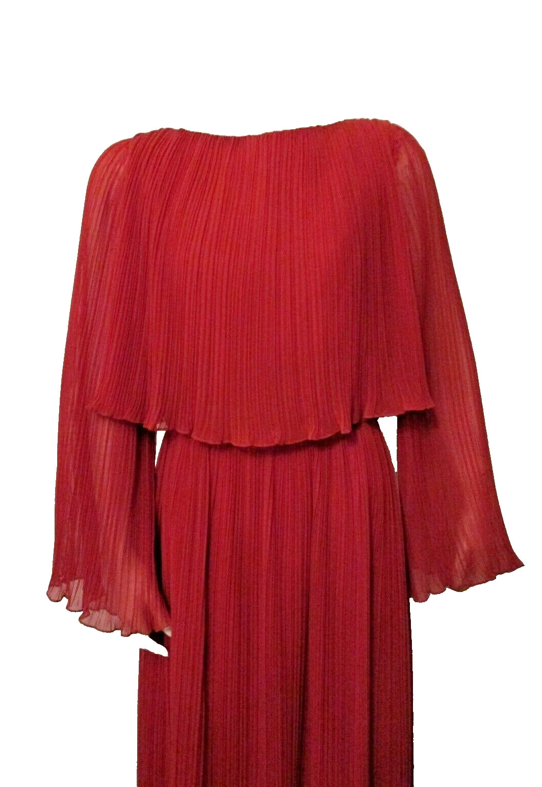 Marita by Anthony Muto Fortuny Accordion Pleat Evening Poly Chiffon Cape Gown 10