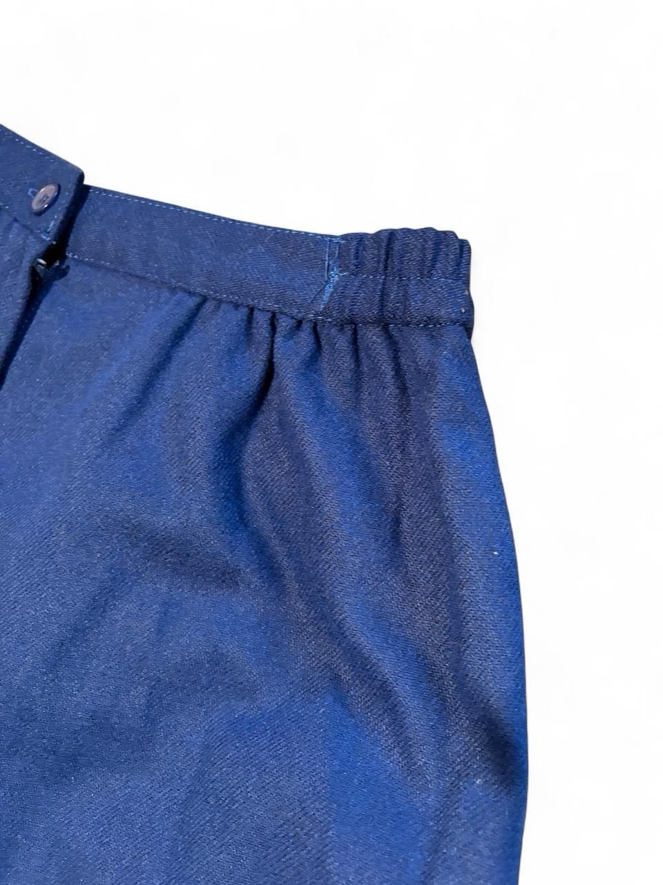 1970s 1980s True Vintage Wool Blend Midi Skirt Classic Blue Size 10
