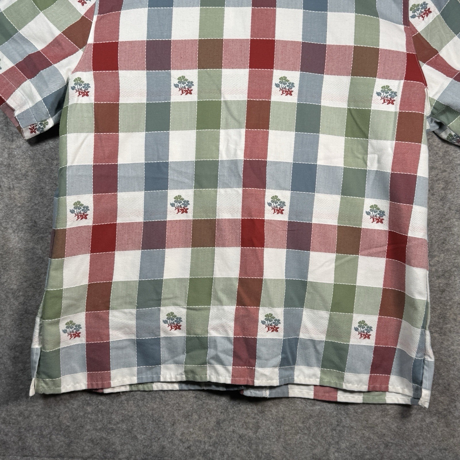 Vintage 90s Womens Alfred Dunner Plaid Embroidered Button Down Shirt Size 20