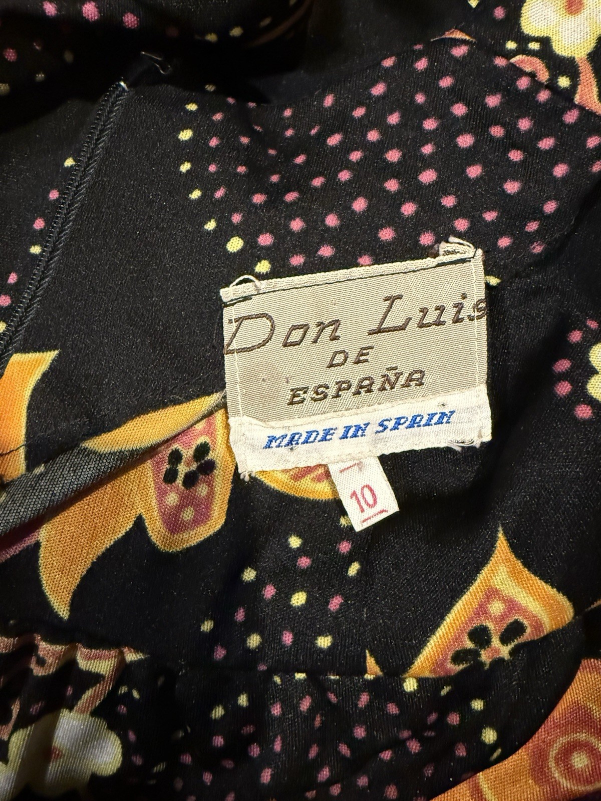 Vintage Don Luis De Espana Maxi Dress Hippie Mod Size 34 Bust M Sexy Side Slit