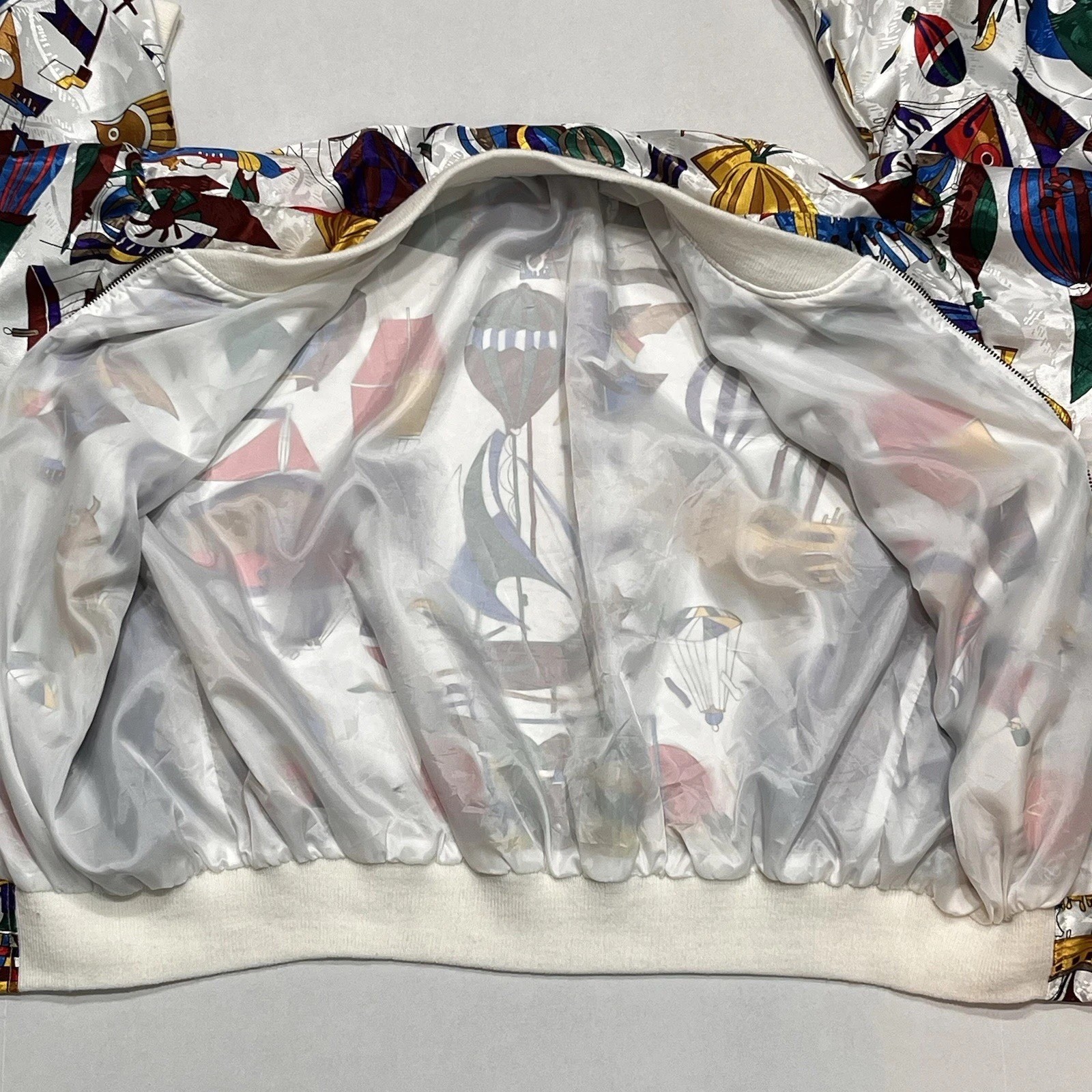 Vintage 80’s Nicole by J Farah Imports Satin Abstract Wearable Art Jacket Size 8