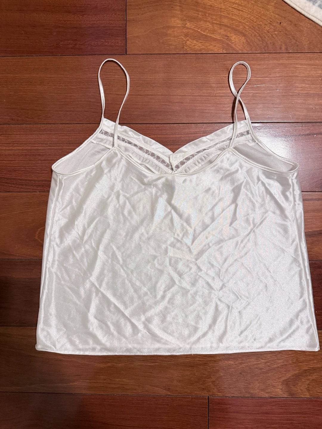 Spatz of Paris Vintage Satin Lace-Trim Camisole Tank Top