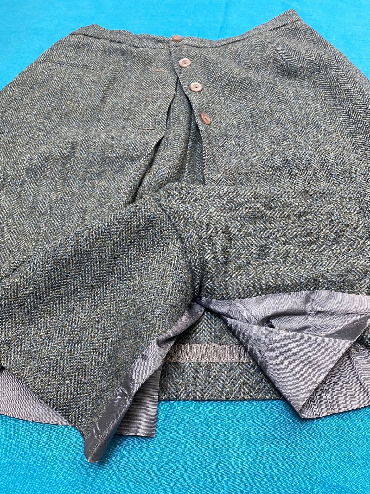 VINTAGE Hunter Split Riding Skirt Skort Equestrian Wool Tweed Culottes S/XS 26W