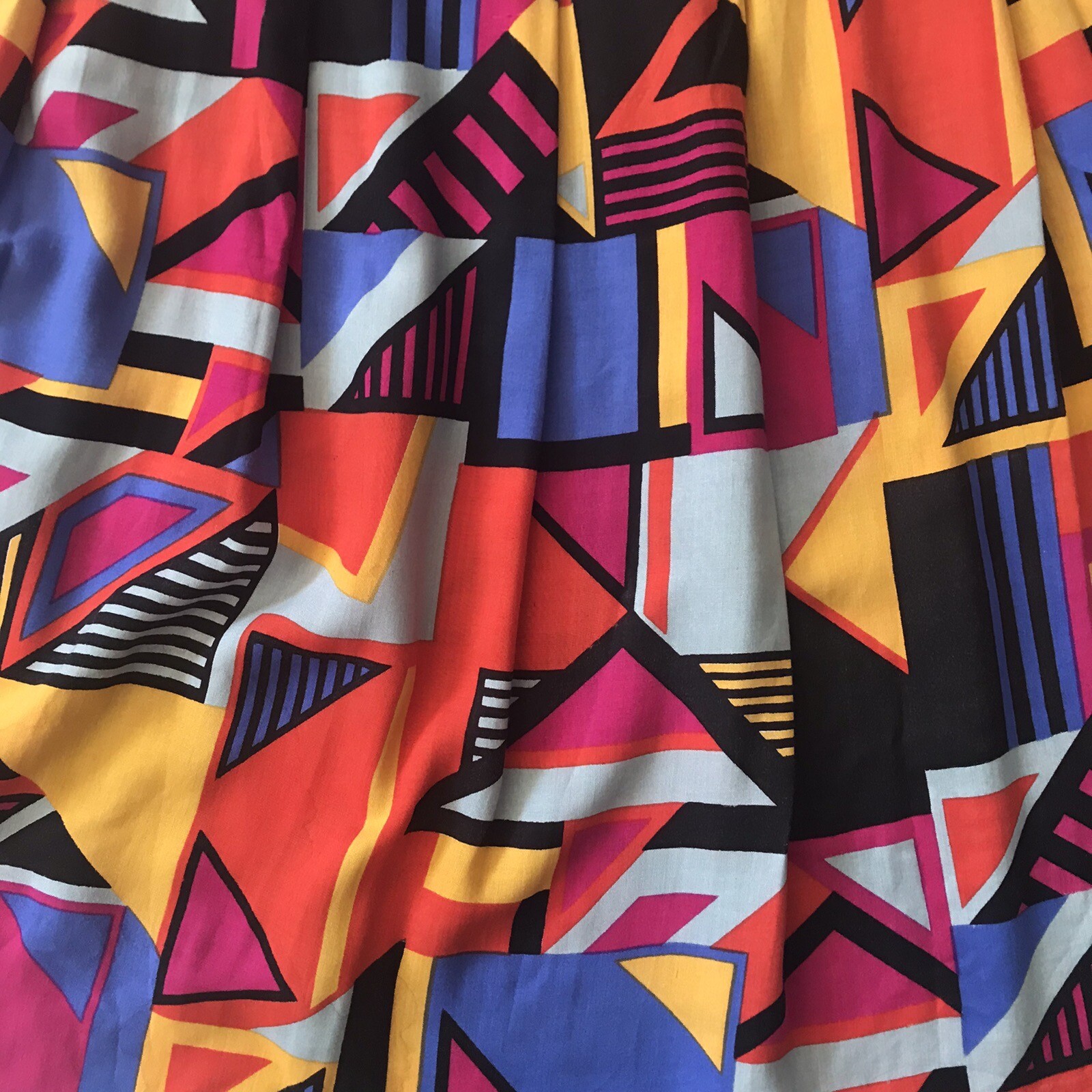 VTG Small Geometric Mod Abstract Art To Wear 80’s Colorful Picasso Artsy Vibrant