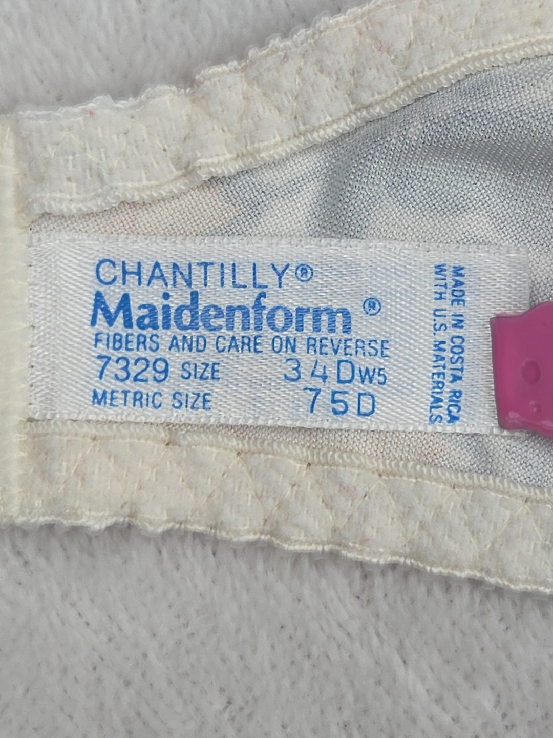 Vtg 1980s 90s Romantic Maidenform Chantilly Rose Floral Bow 7329 SIZE 34D