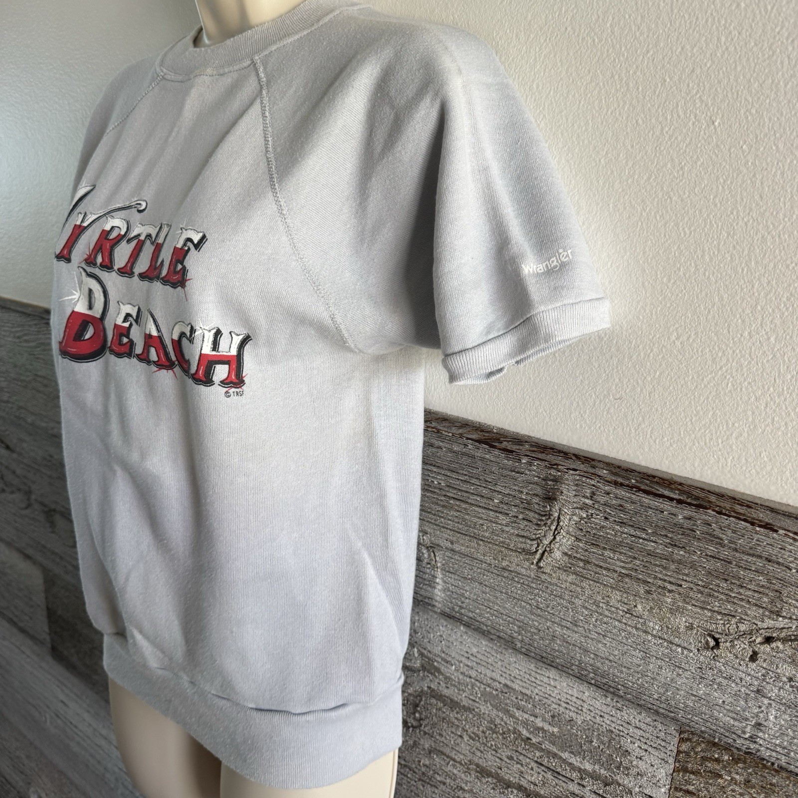 Vintage Wrangler Myrtle Beach Short Sleeve Sweatshirt Raglan Size Medium (N1)