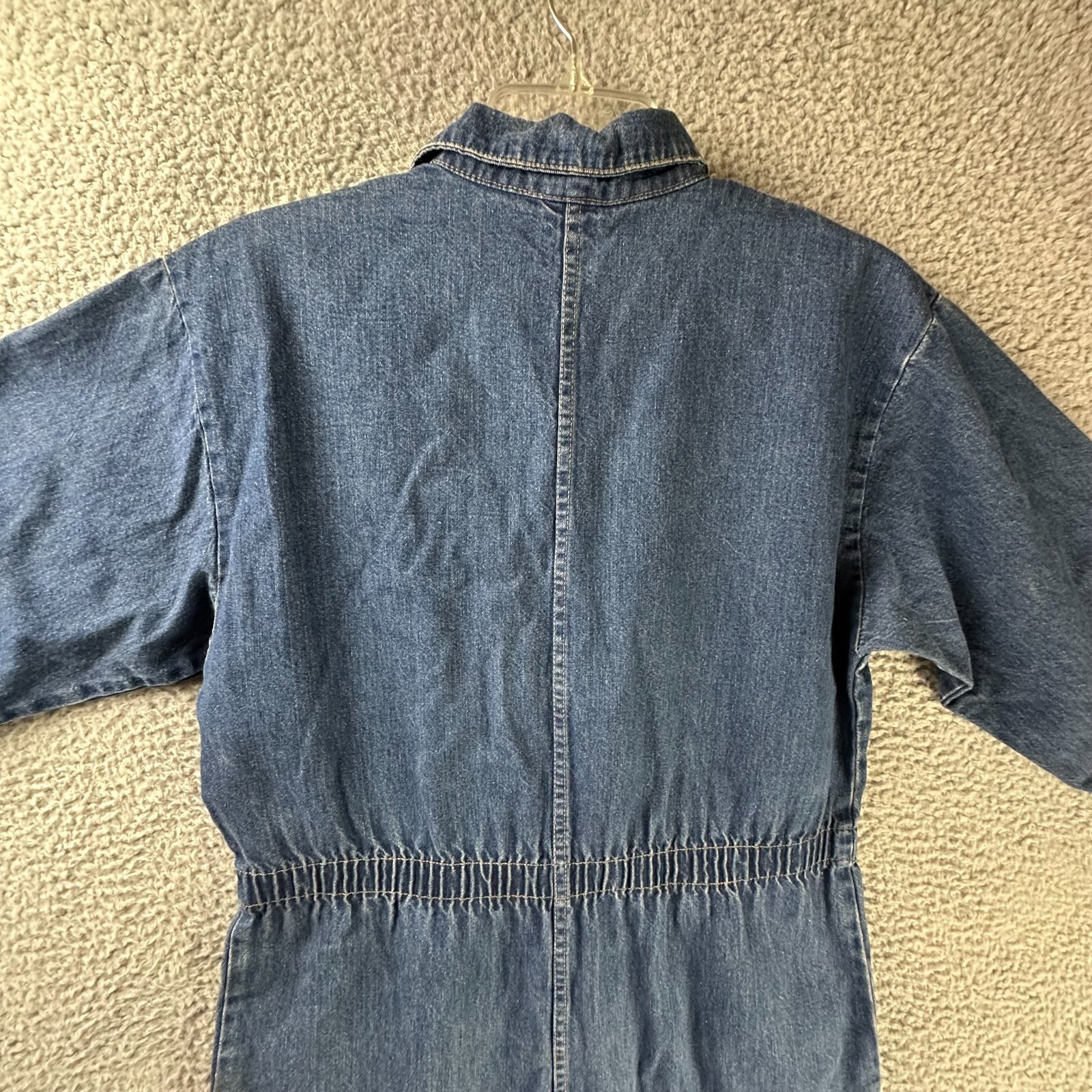 Vtg Jumpsuit Womens Medium 80s IDEAS Romper Coveralls Denim Snap Jumper