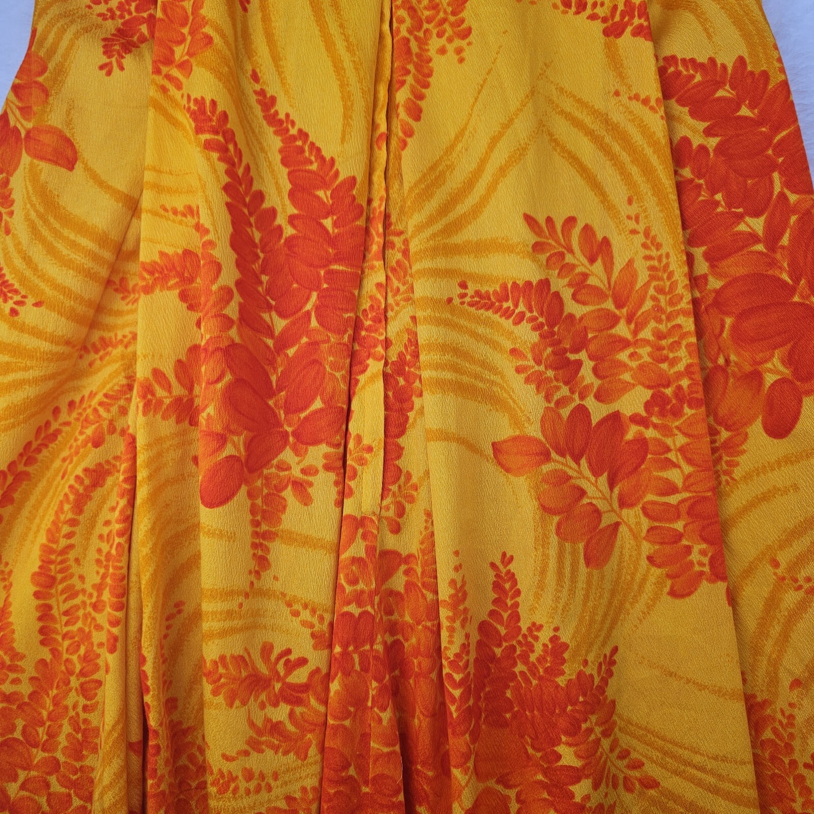 Vintage 1960s Penneys Hawaii Tropical Cotton Maxi Dress Mod Aloha Women Size 12