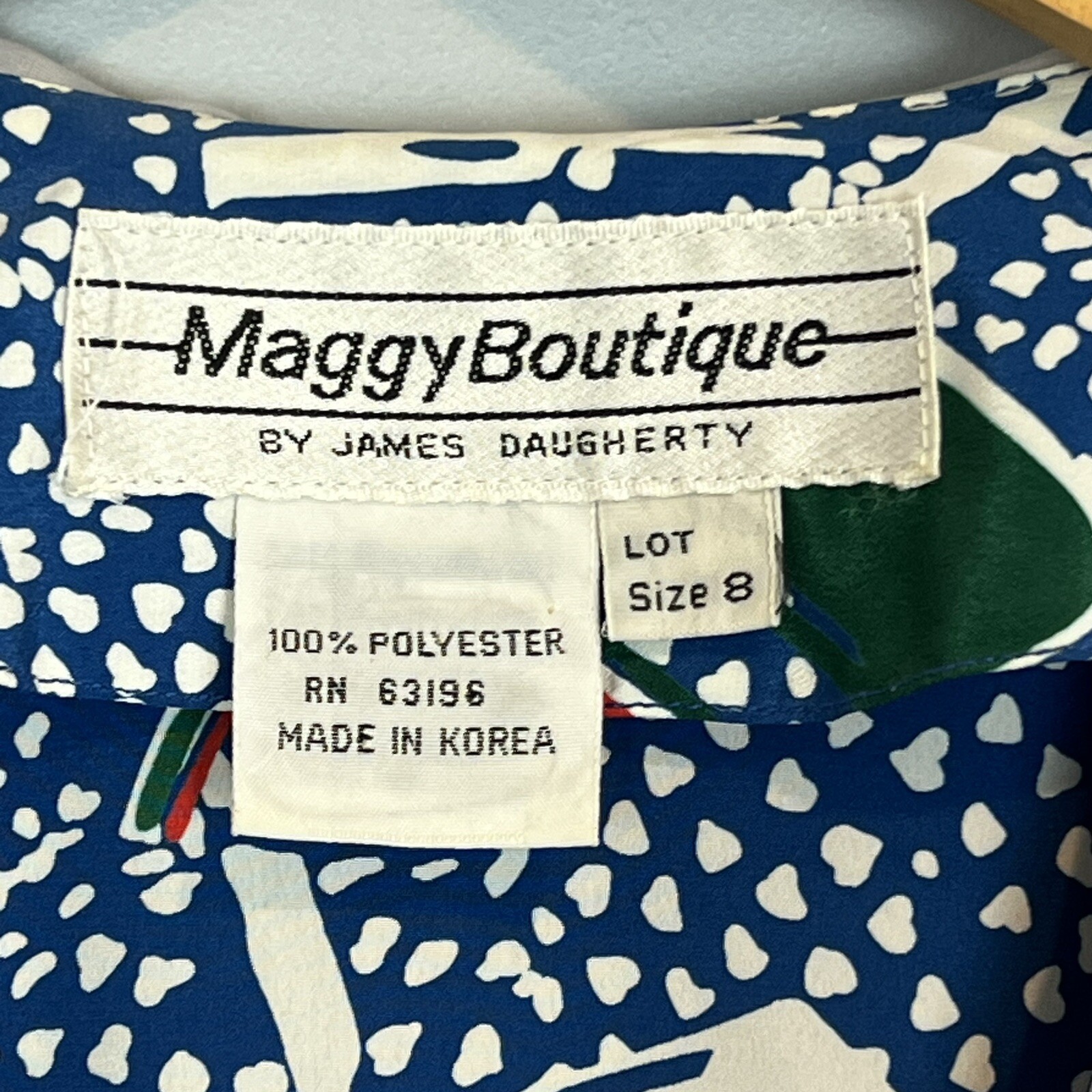 Maggy Boutique Vtg 80s Dress Womens Size 8 James Daugherty Collared