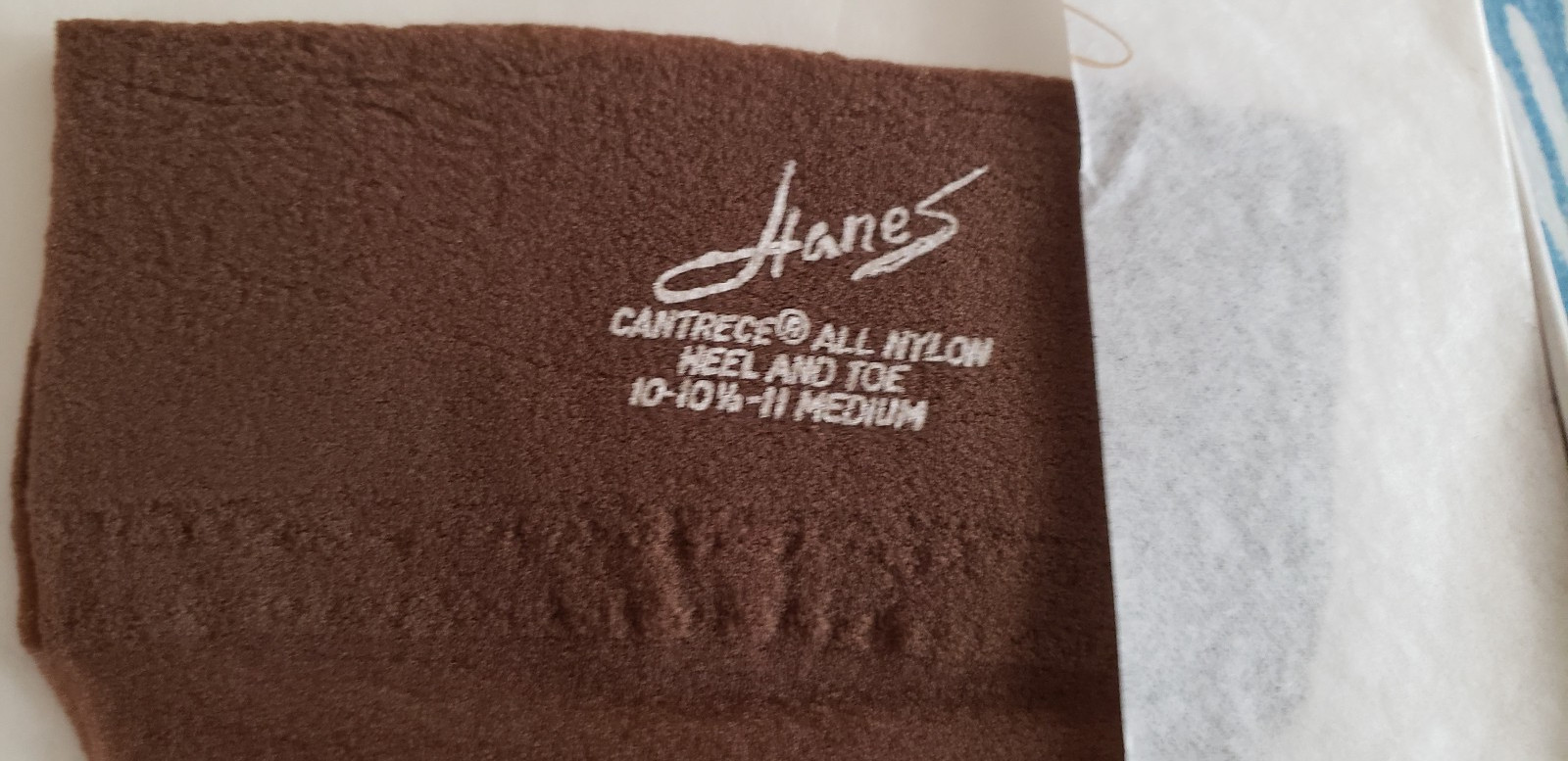 2 Pr HANES Cantrece II Nylon Stockings Sz 10-11 Med. Heel & Toe 210 M-4 Barely