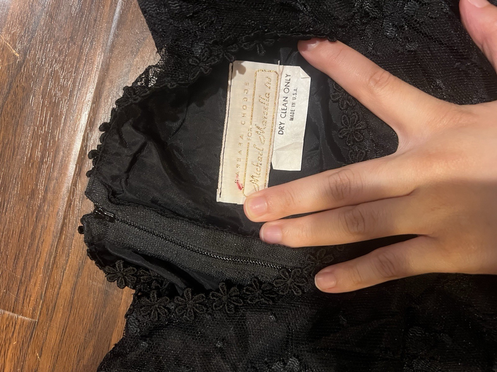 Vtg Barbara Chodos Michael Marcella Whimsygoth Dress Black Lace Bow Drop Waist.