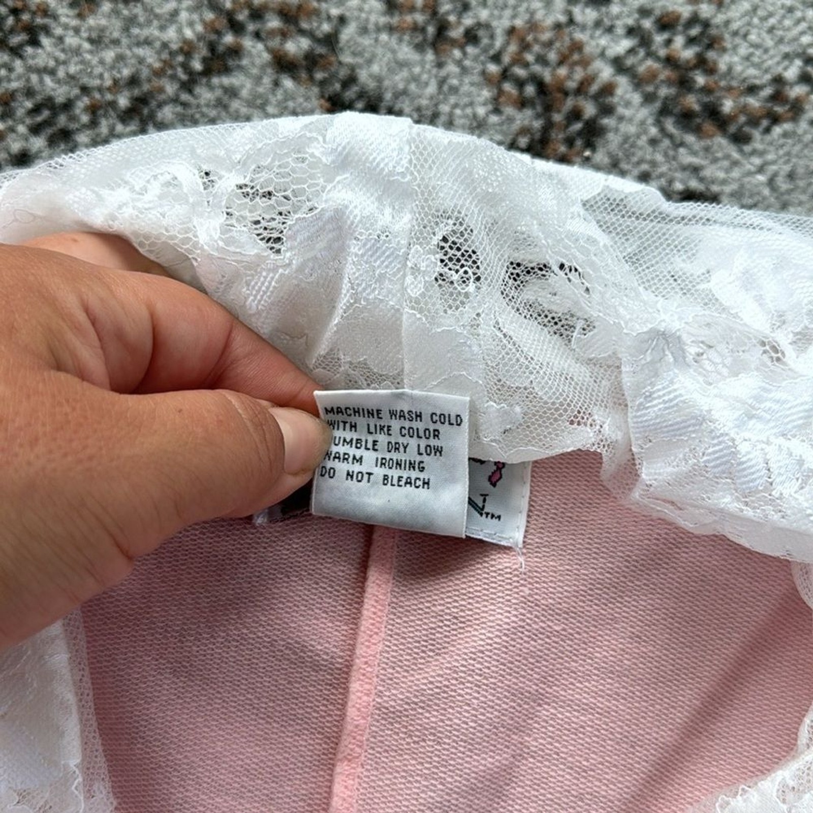 Vintage Lacy Afternoon by Shell Kepler Lace Detail Cardigan Pink Medium