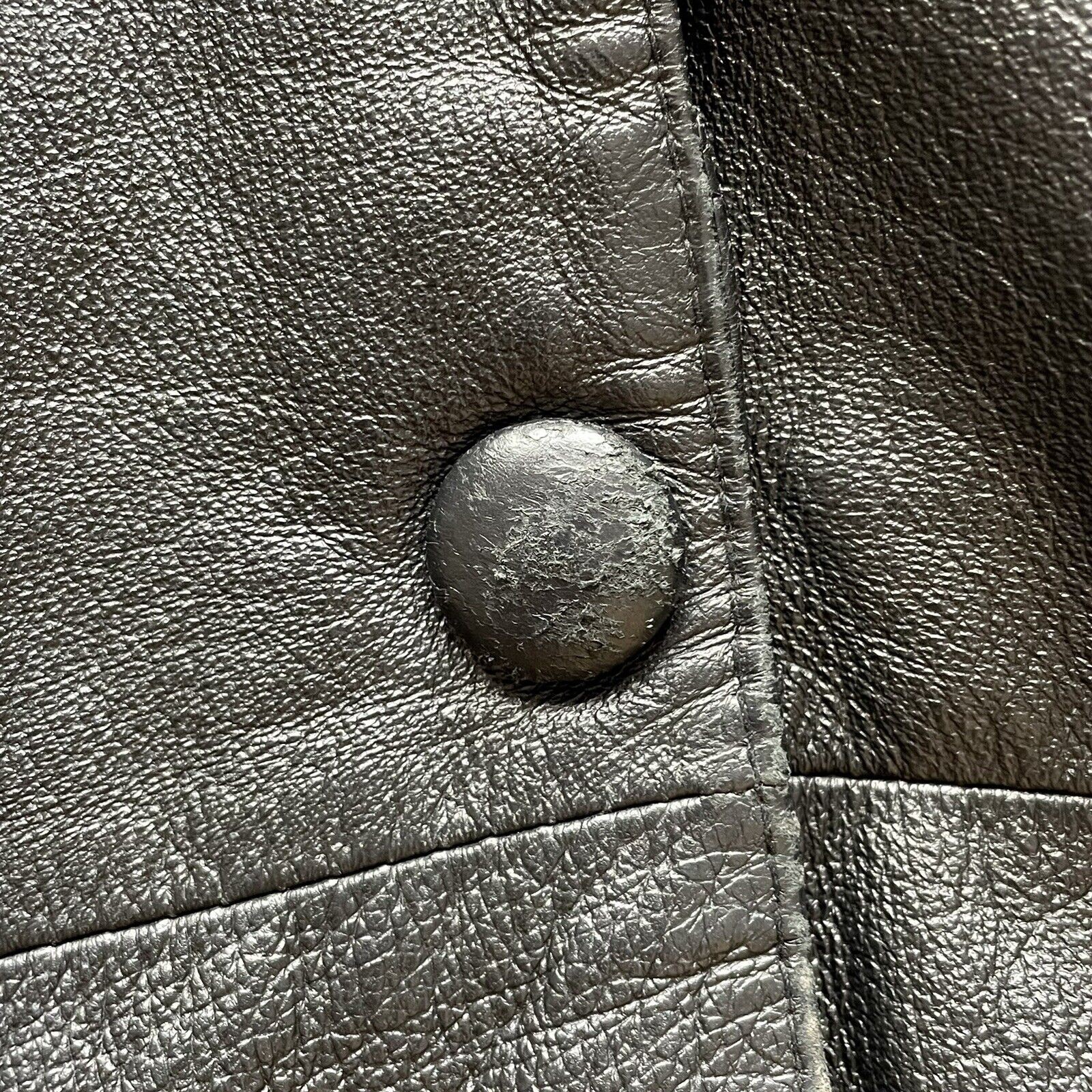 VTG Leather Coat Jacket Puff Paisley Embossed Sleeves Thinsulate Black Women’s L