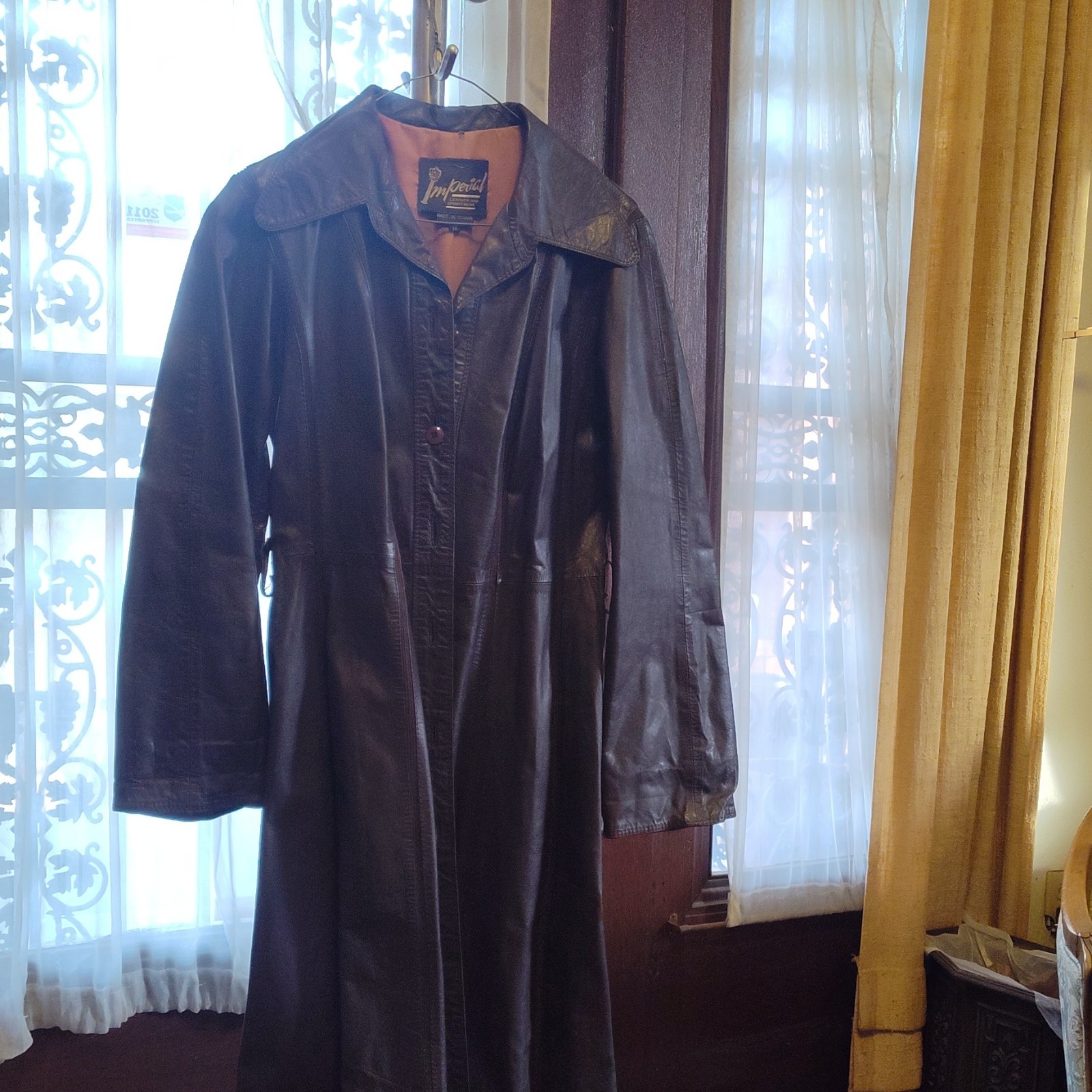 Imperial Brown Leather Women’s Regular Coat Vintage Style Outerwear