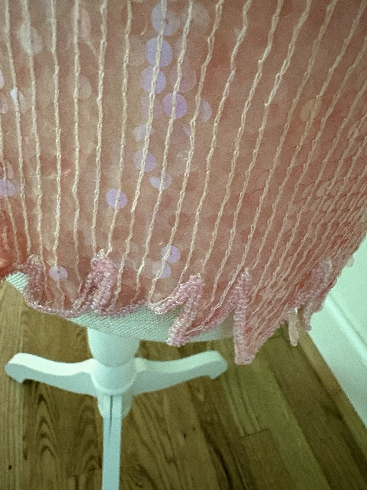 Vintage 80s Hand Beaded 100% Silk Top Pastel Pink Sequin. NWT!M Deadstock. India