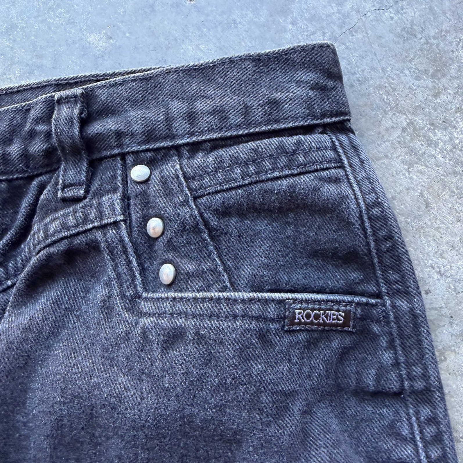 Vintage Rockies Jeans 1980s Black High Waisted Jeans Size 33/15 Inseam 35