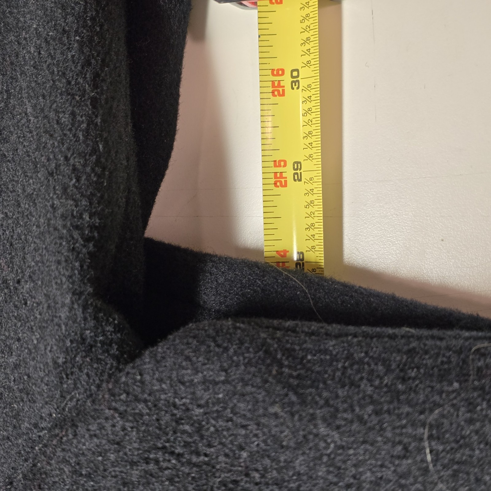 Perlette Black P-Coat Wool Blend Double Breasted Long Coat USA Made Vtg