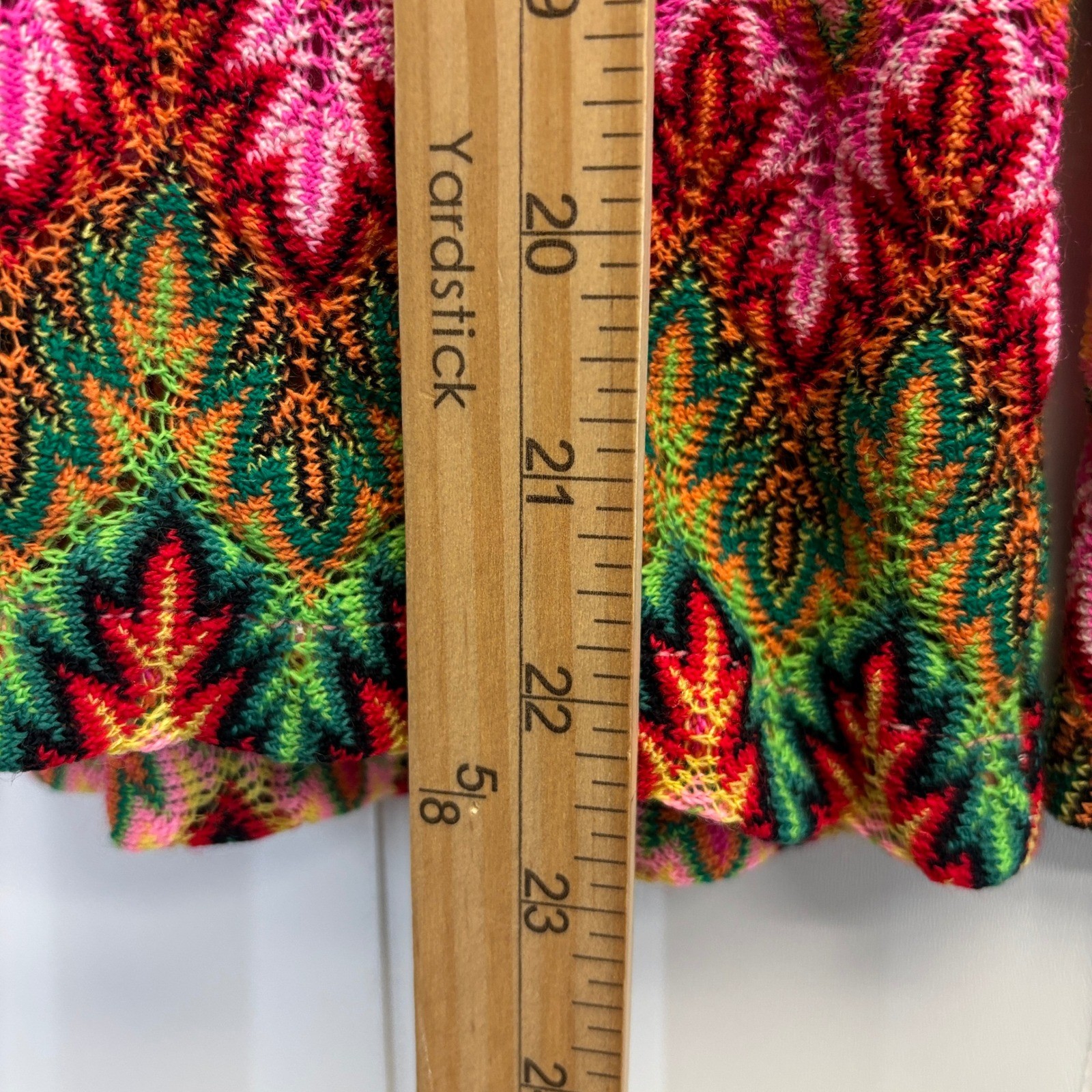 VTG Women 70s Festival Retro Mesh Semi Sheer Top Size S Boho Psychedelic Groovy