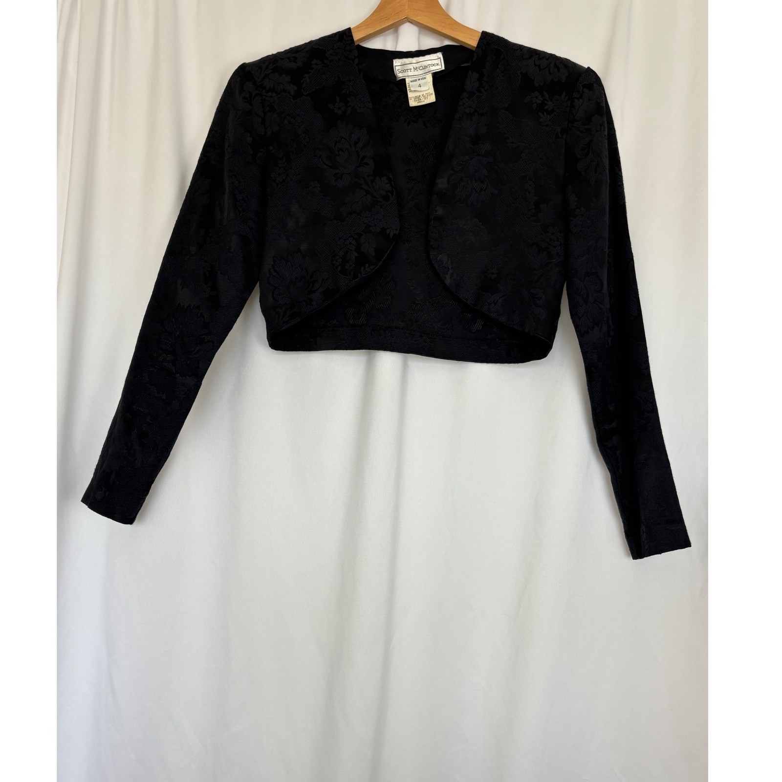 VTG Scott McClintock Damask Jacket S Shrug Whimsigoth Formal Elegant Bolero 4