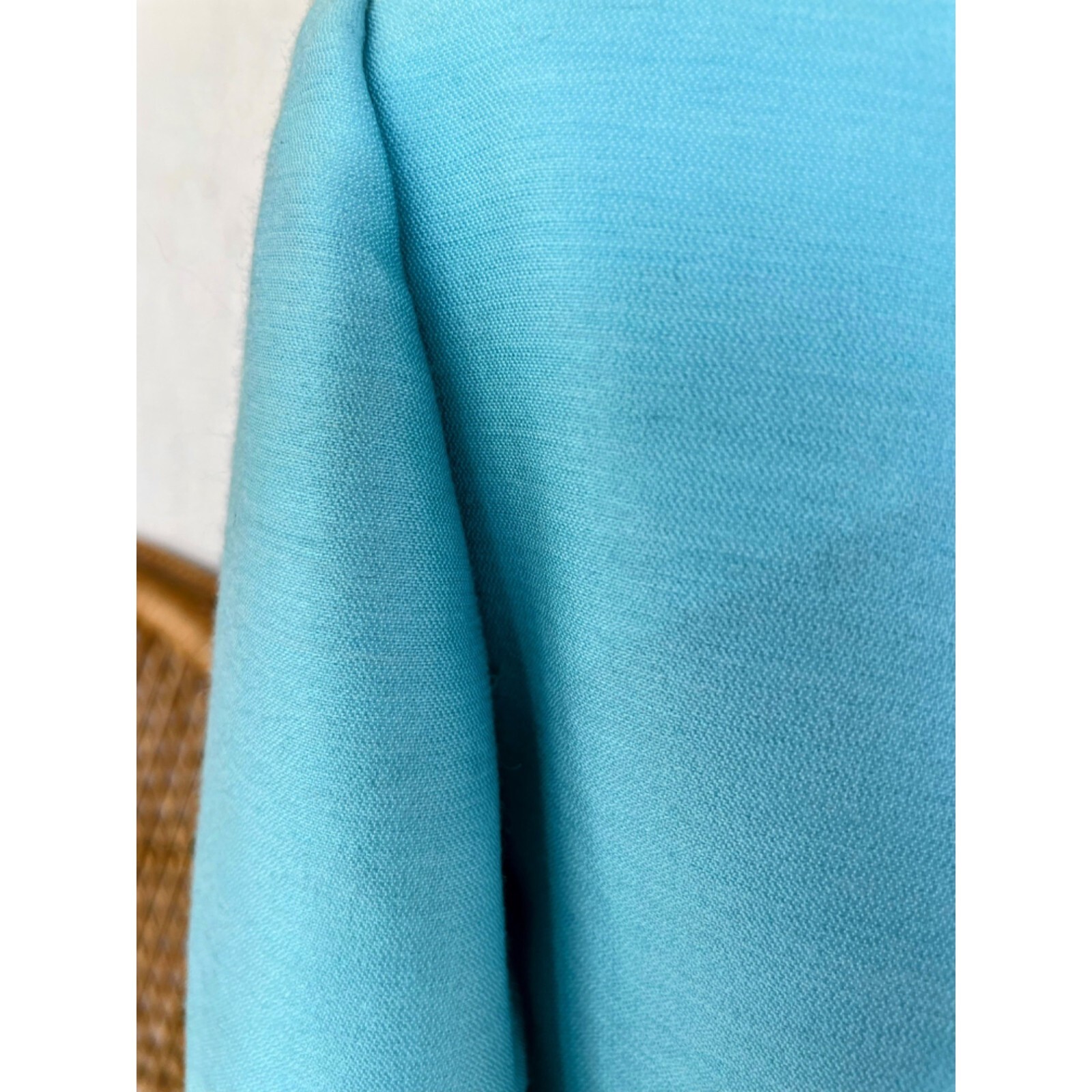 Vintage 1960s Blue Heavy Beaded Silk/wool Blend Midi Dress