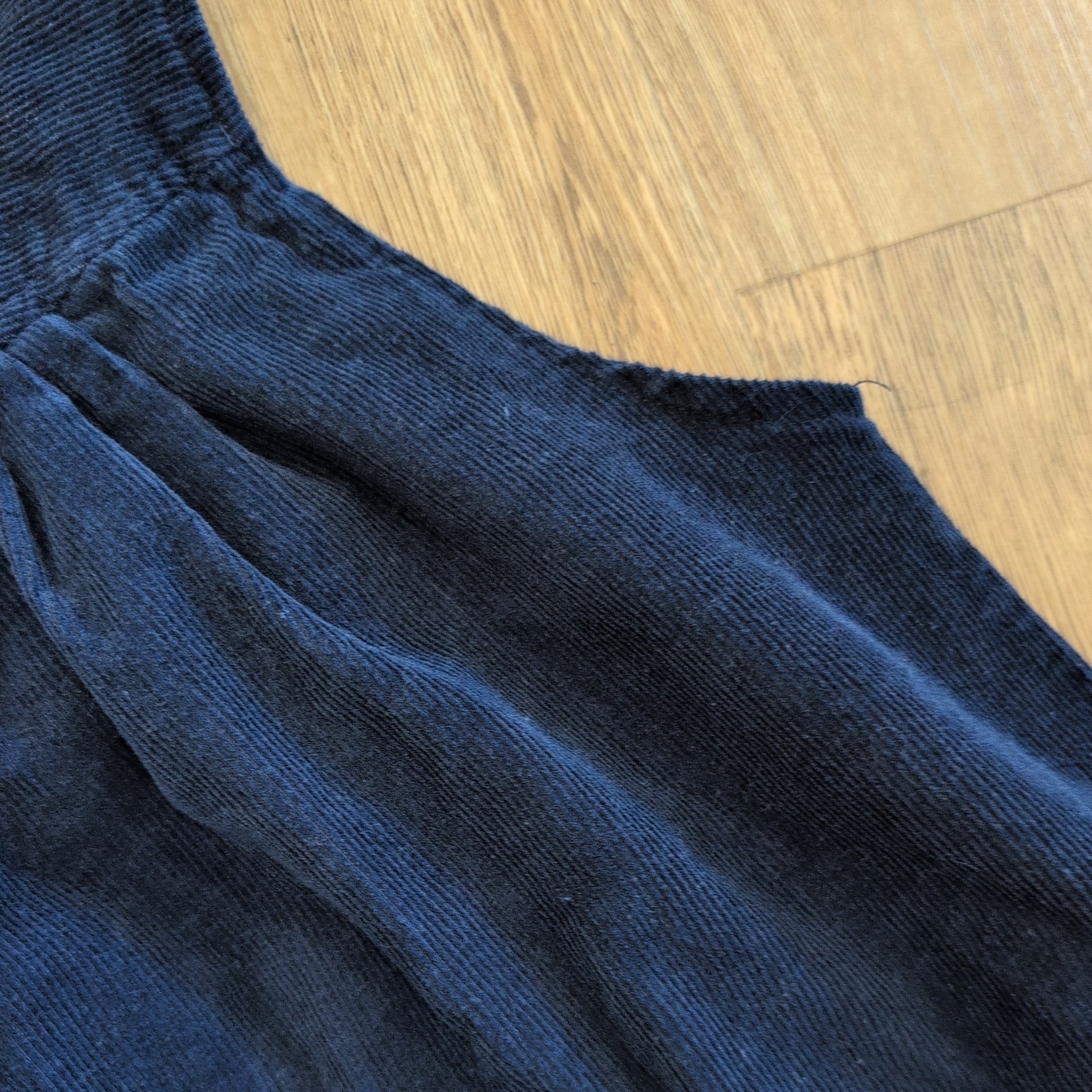 VTG 90s partners Navy Corduroy Midi Pleated Jumper Dress cottage core feminine