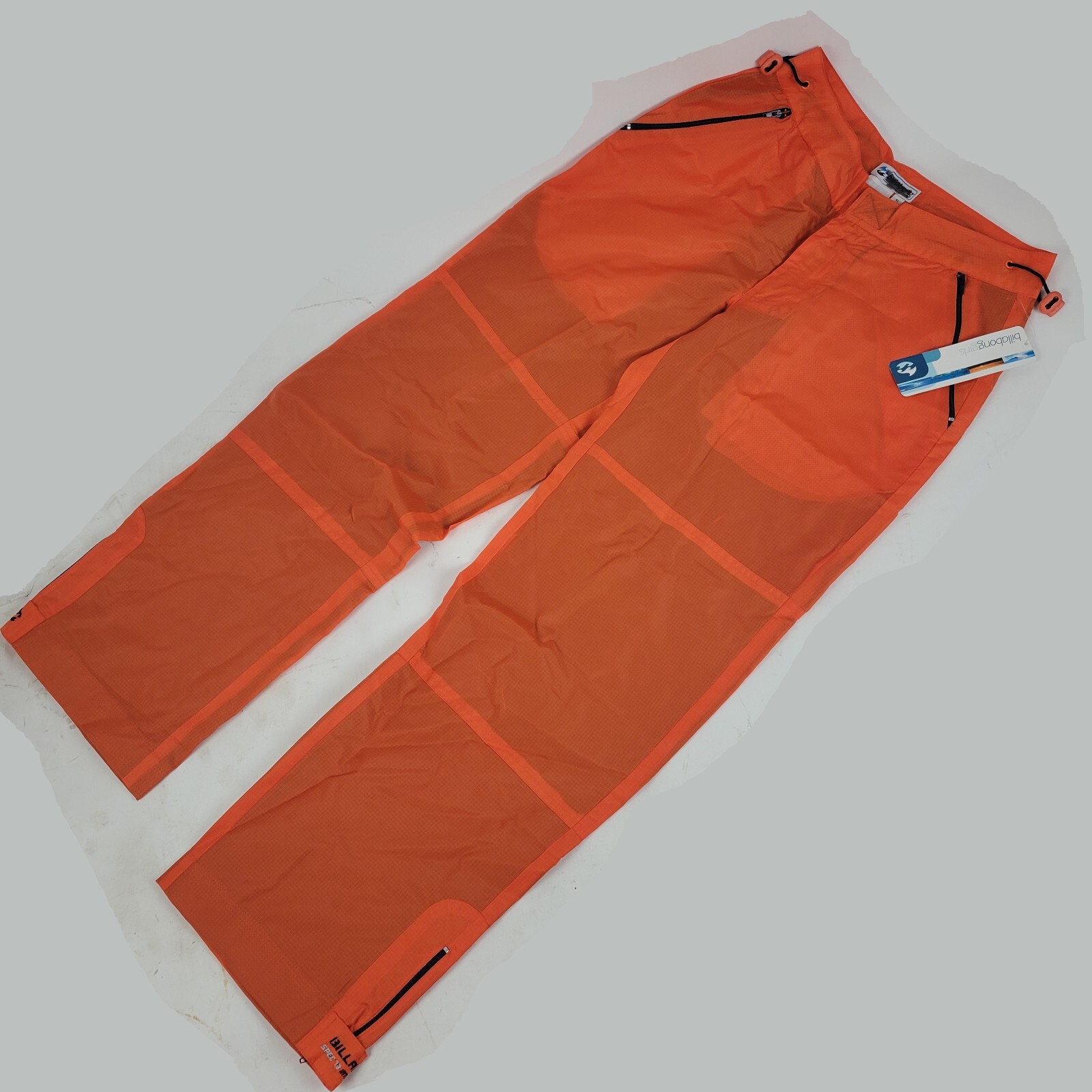 VTG 90s 1998 Y2K Billabong Girls Spec 73 Nylon Orange Rave Baggy Pants Size 5