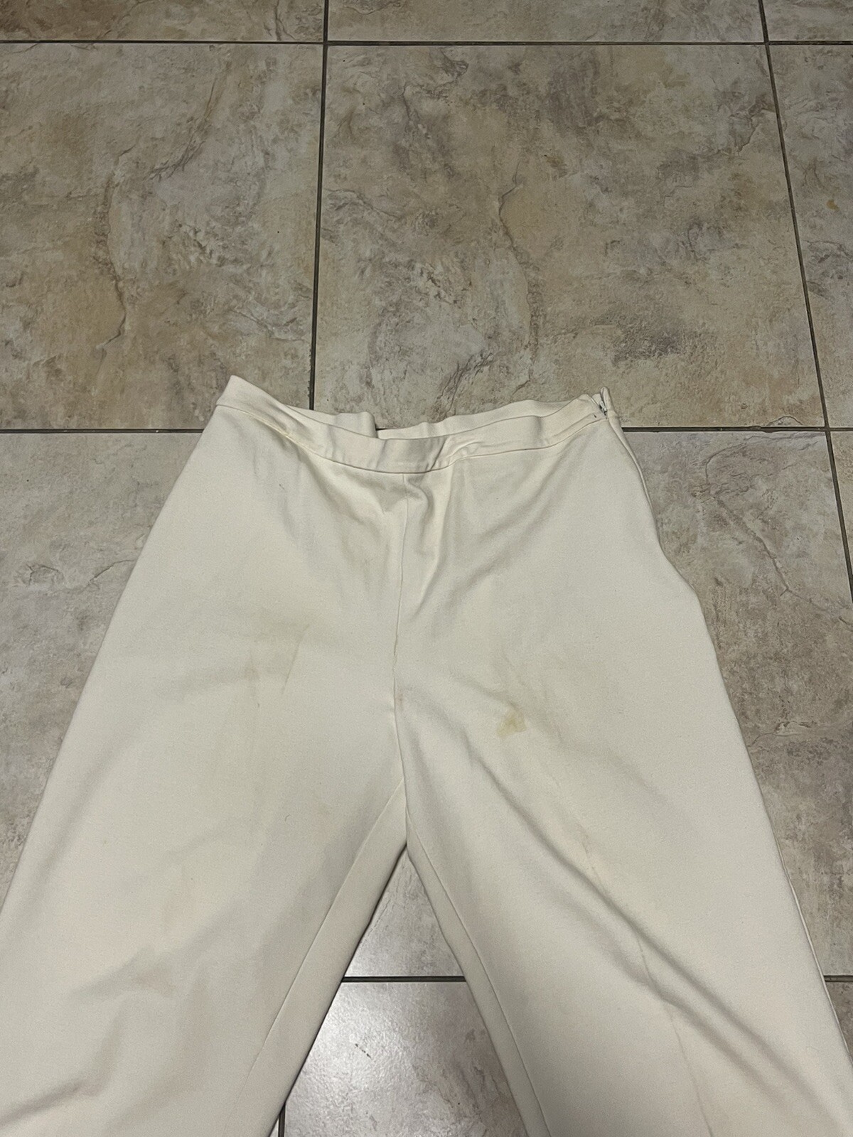 Vintage TALBOT’S Side Zip Ivory/Cream Pants Large Some Stretch No Pockets