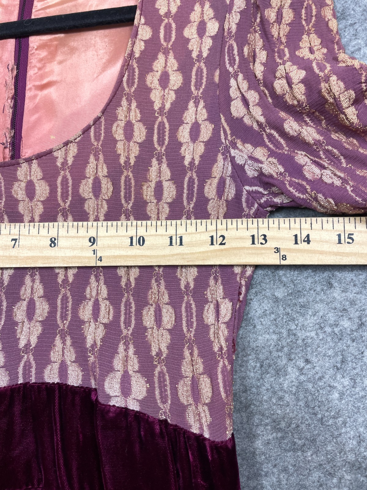 Vintage 1970s Young Innocent By Arpeja Maxi Dress Womens 11 XS Red Velvet Gunne