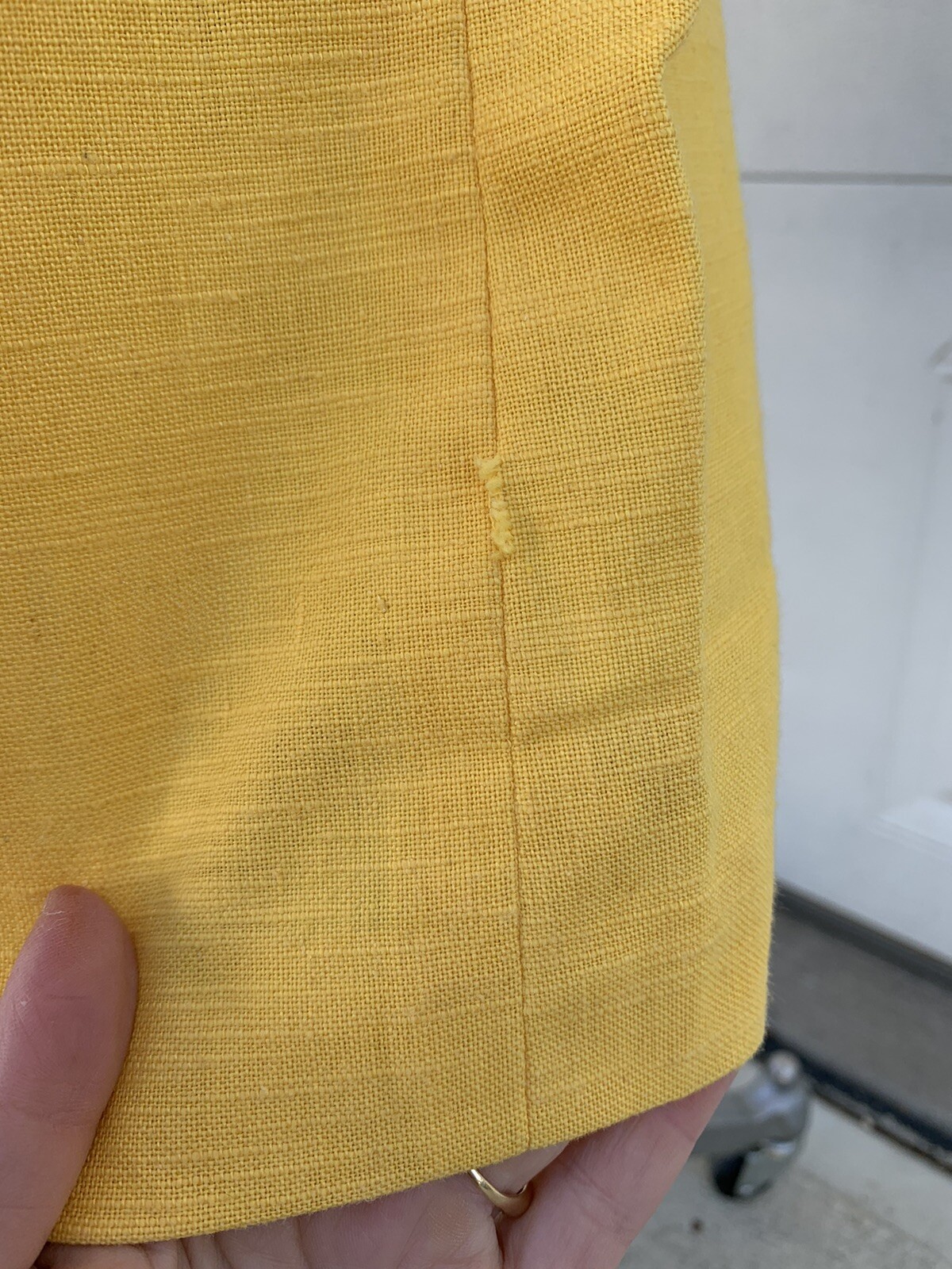 Vintage 60’s 70s S. HOWARD HIRSCH Pintuck Sunflower Yellow Utility Dress XS/S
