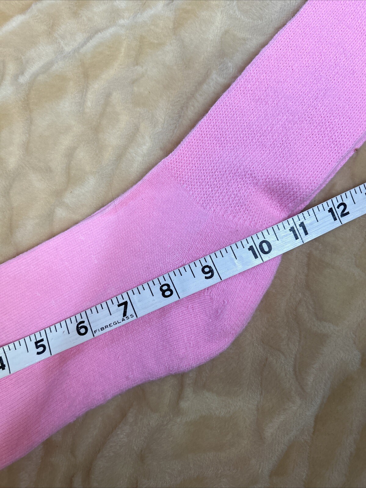 VTG Socks Crew Pink School Girl Knee High 80s 27″ NOS Acrylic Nylon Blend 10-13