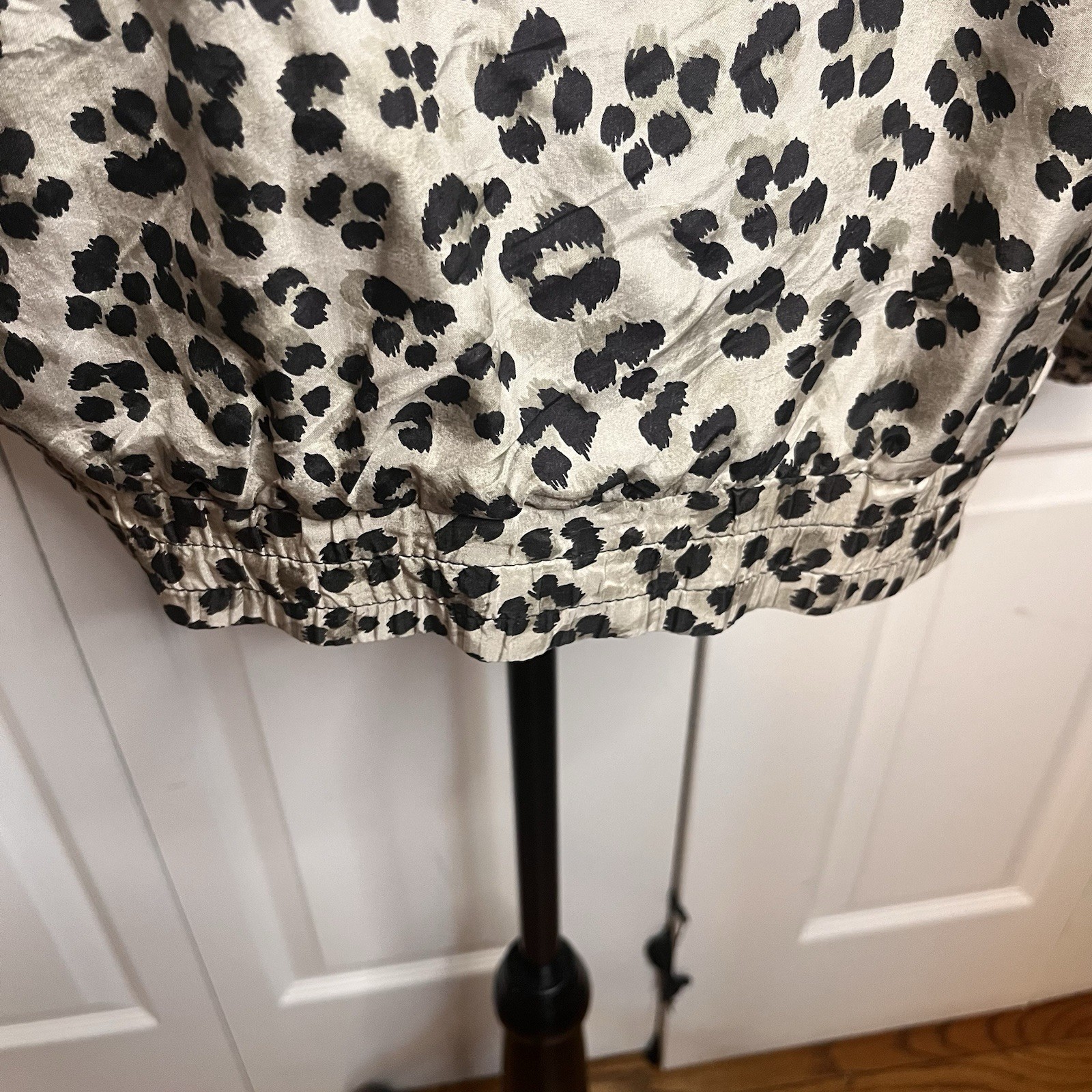 Vintage Fuda International 100% Silk Leopard Jacket 80s/90s Revival Sz S Zip