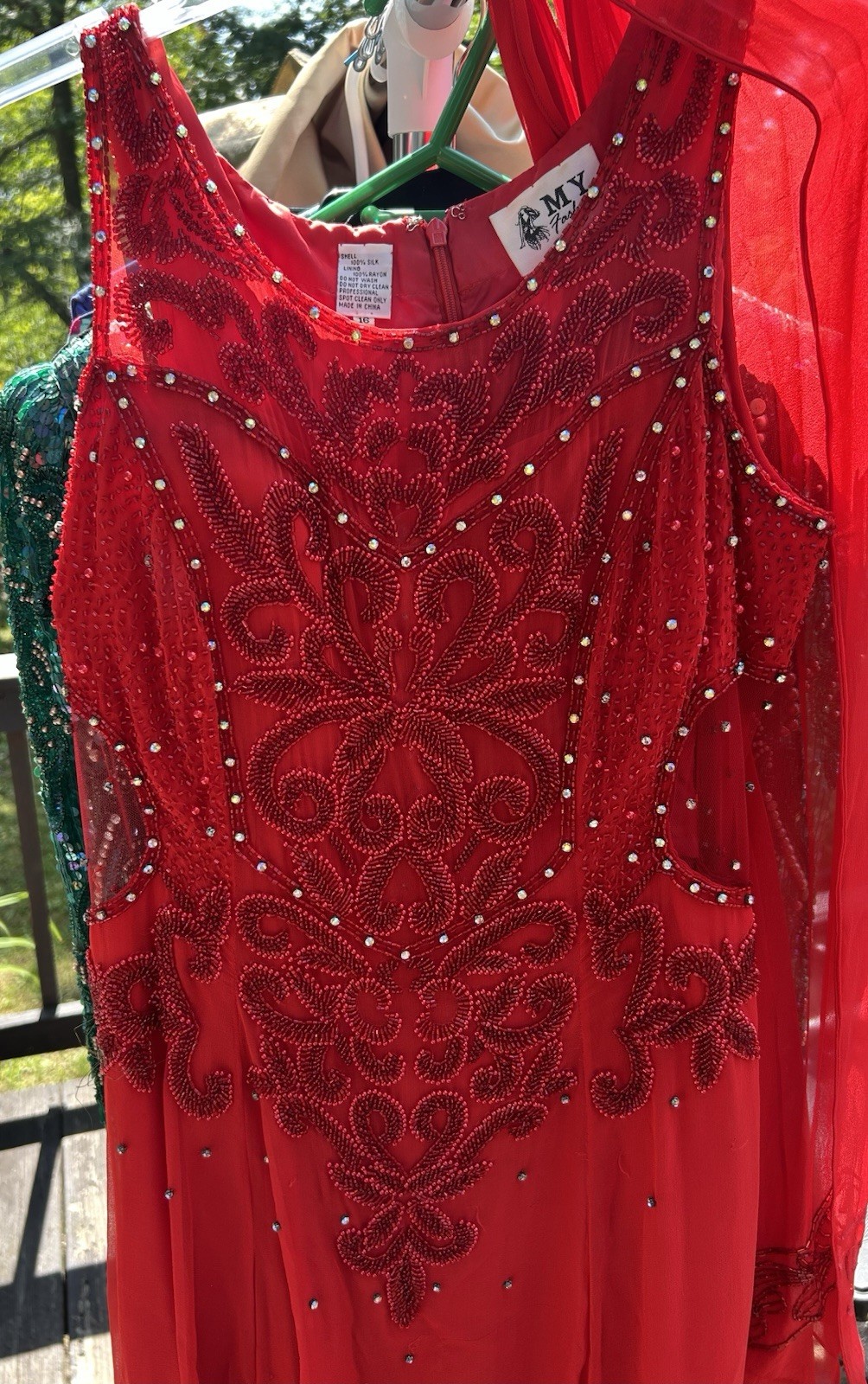 Vintage Red My Fashion dress Gown With Sequins And Beads Women’s 16