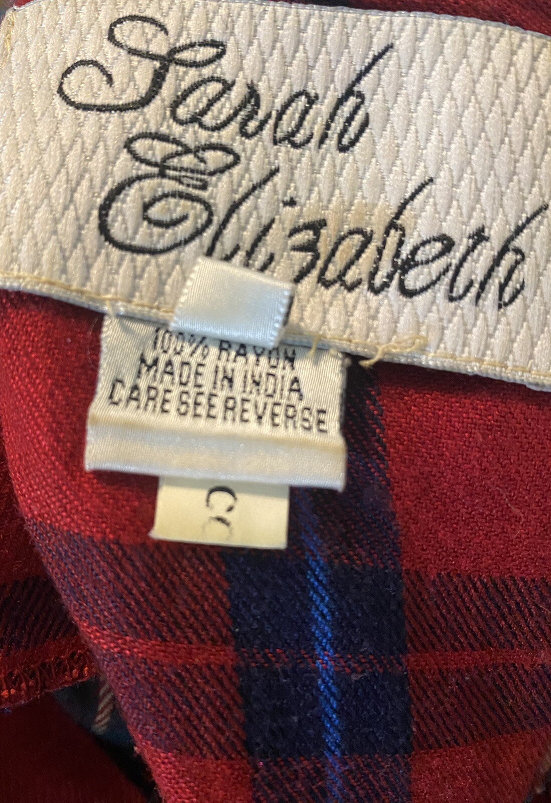 VTG Sarah Elizabeth Red Plaid Maxi Dress 14