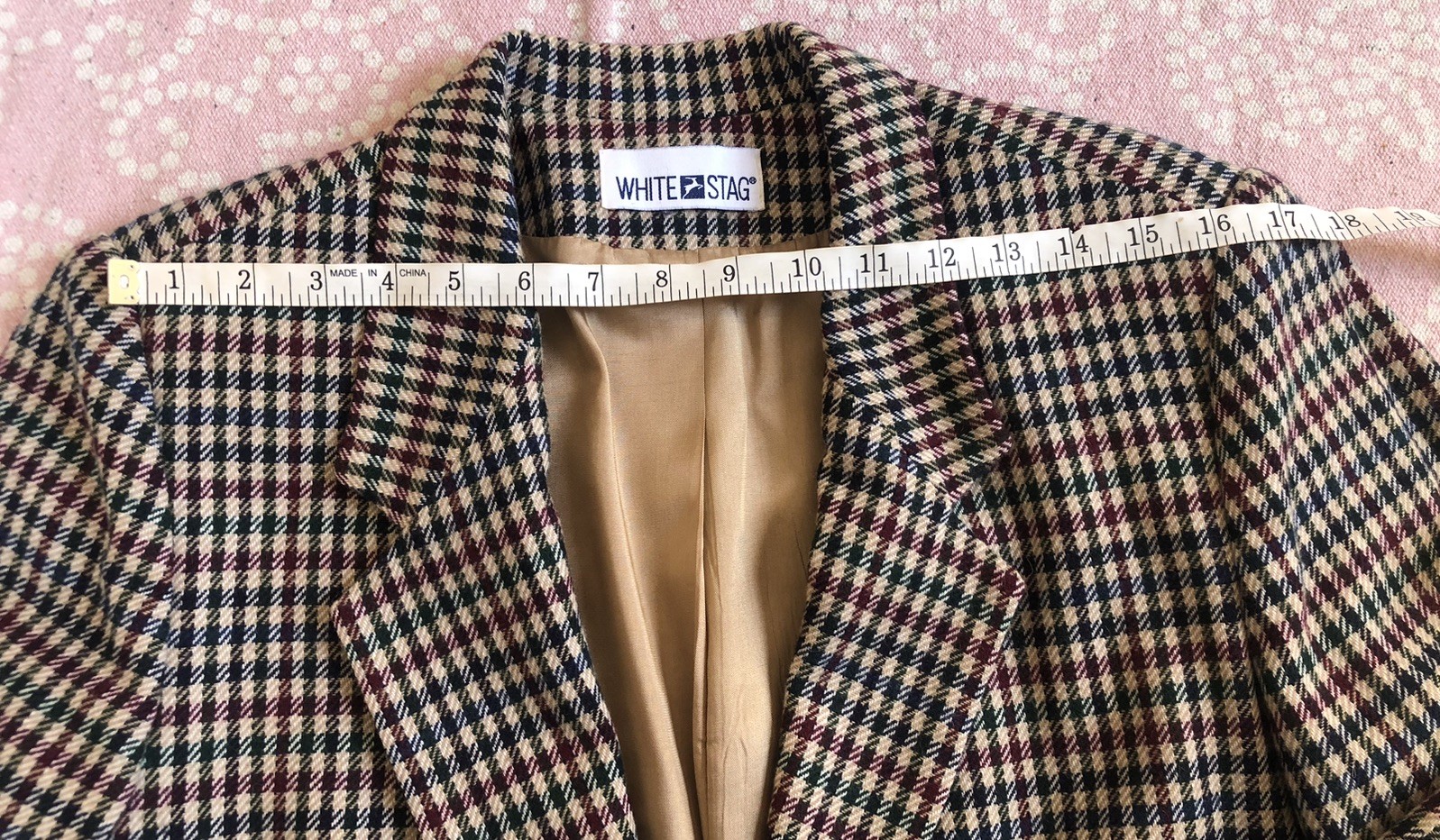 Vtg White Stag Womens 10 Multi Checked Blazer Pockets Lined Classic Preppy 90s