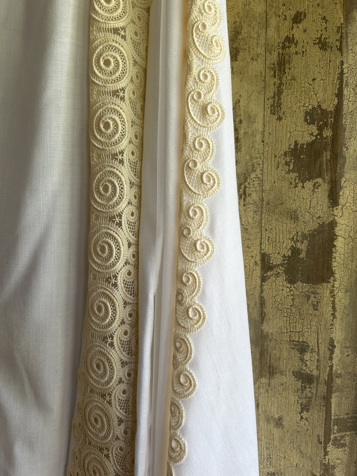 Vtg Edythe Vincent For Alfred Angelo Wedding Dress 1960s White Linen Ivory Lace