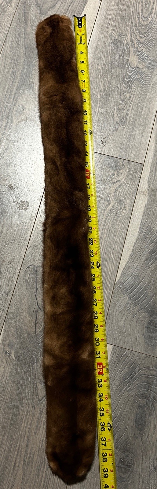 Vintage Genuine Mink Fur Stole Wrap Collar Mahogany Brown 39” Long Women’s