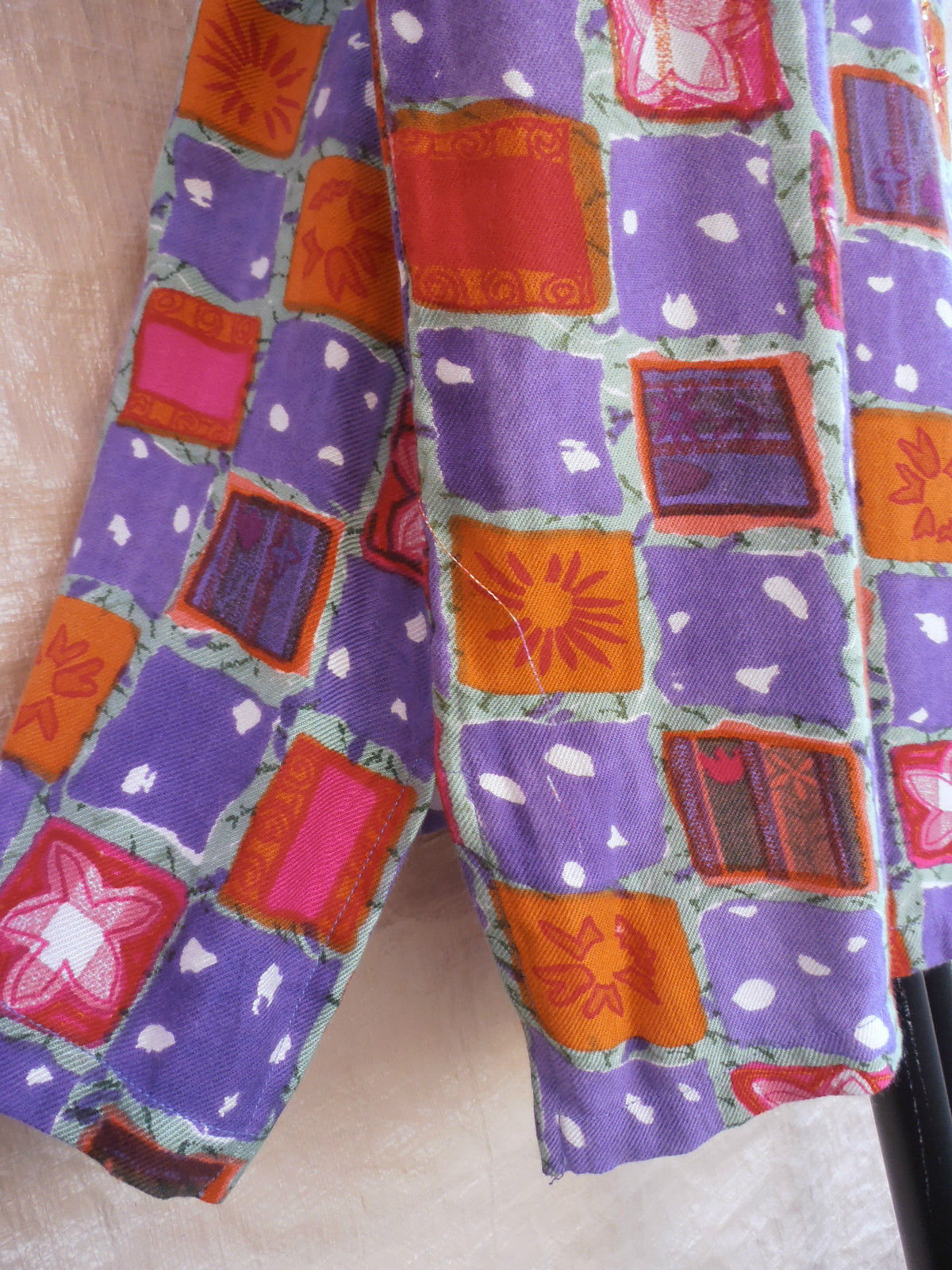 Tank Top Pink Multicolor Beaded Purple Rayon Grunge era SAMPLE 1992 vintage