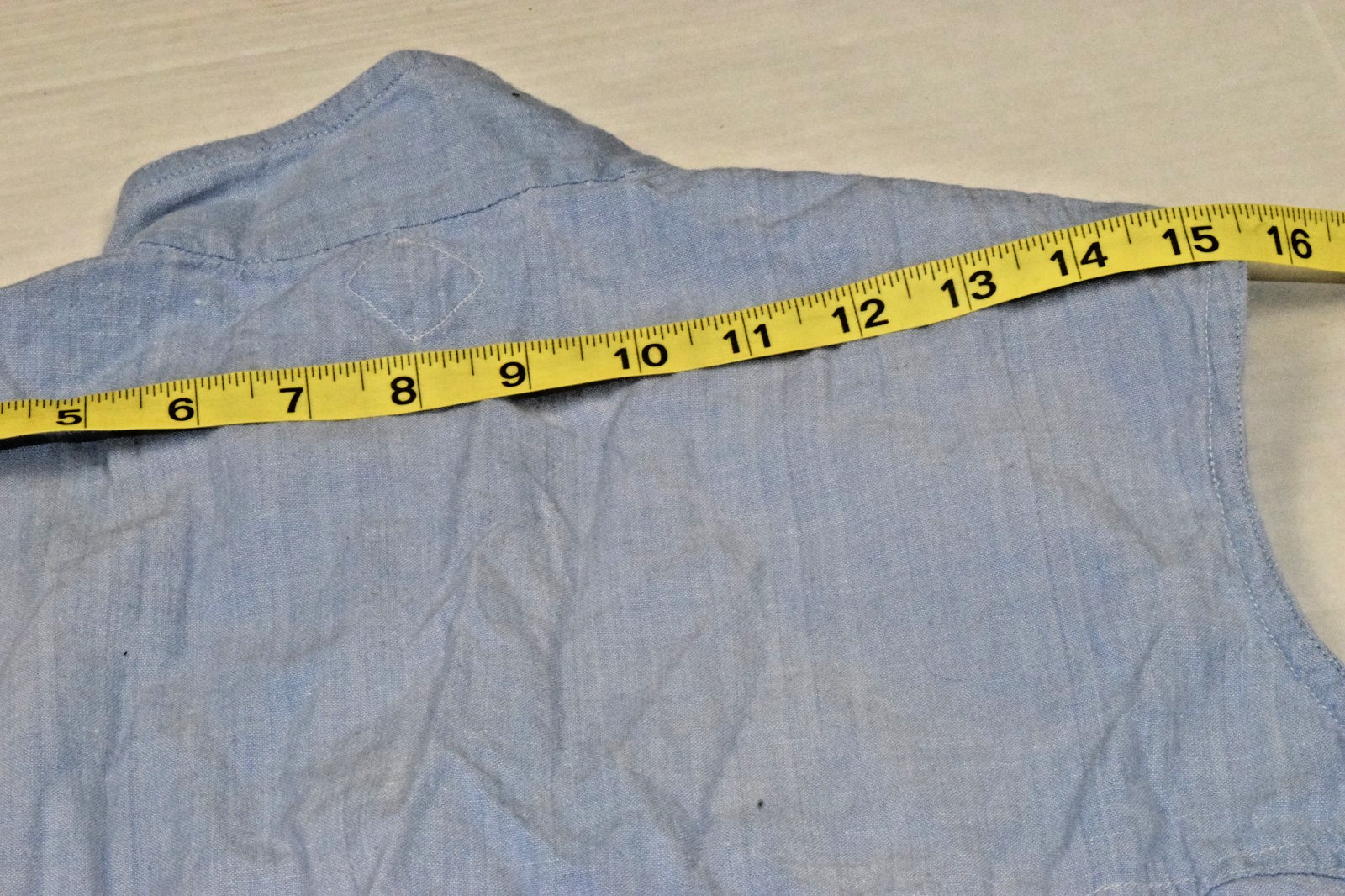 Vintage Shirt Vest ABS Allen Schwartz Size M 80s Powder Blue Hidden Flap Snaps