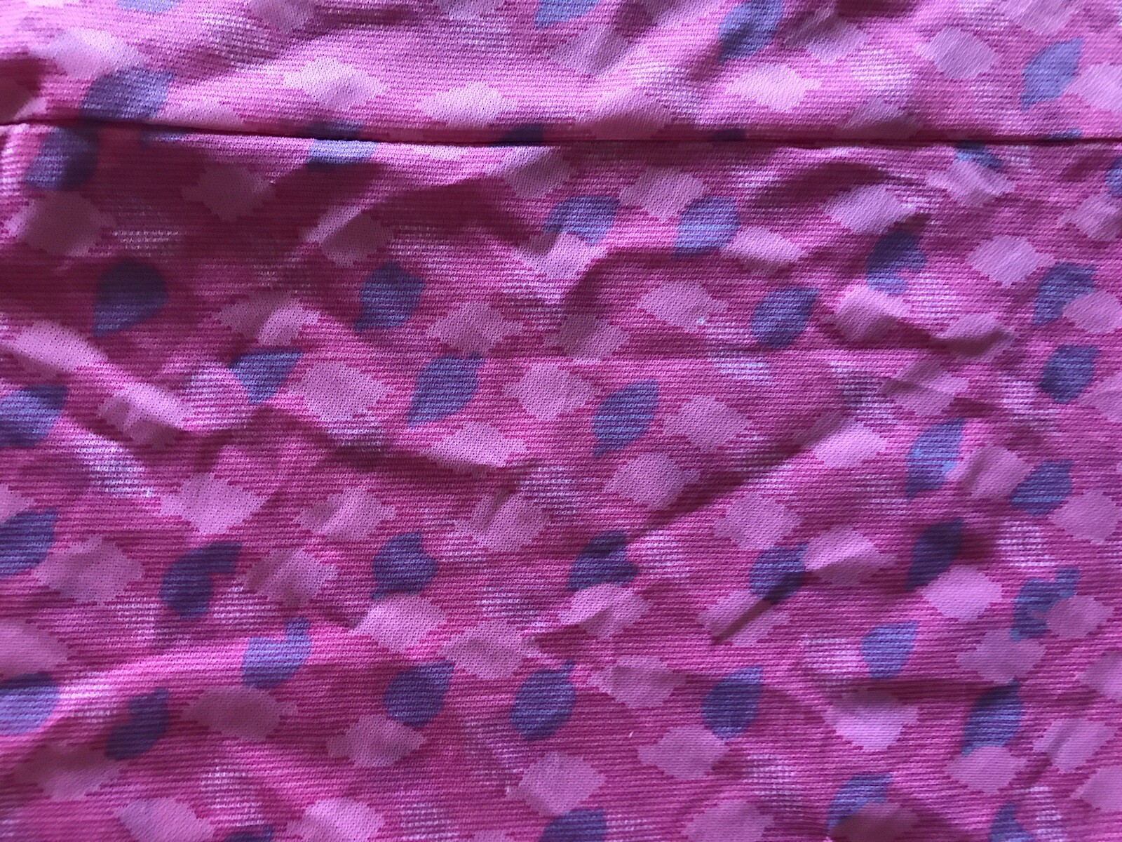 Vtg 70s pink periwinkle secretary blouse ruffle collar bow tie bright office
