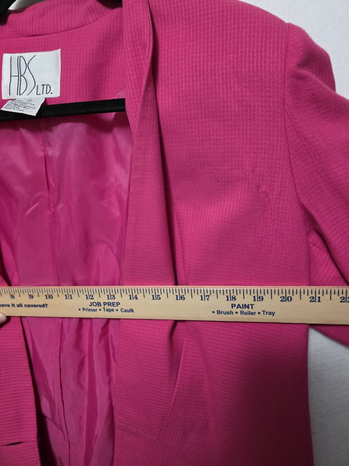 Vintage HBS Ltd. Hot Pink Blazer Womens Size 12 Career Jacket Shoulder Pads