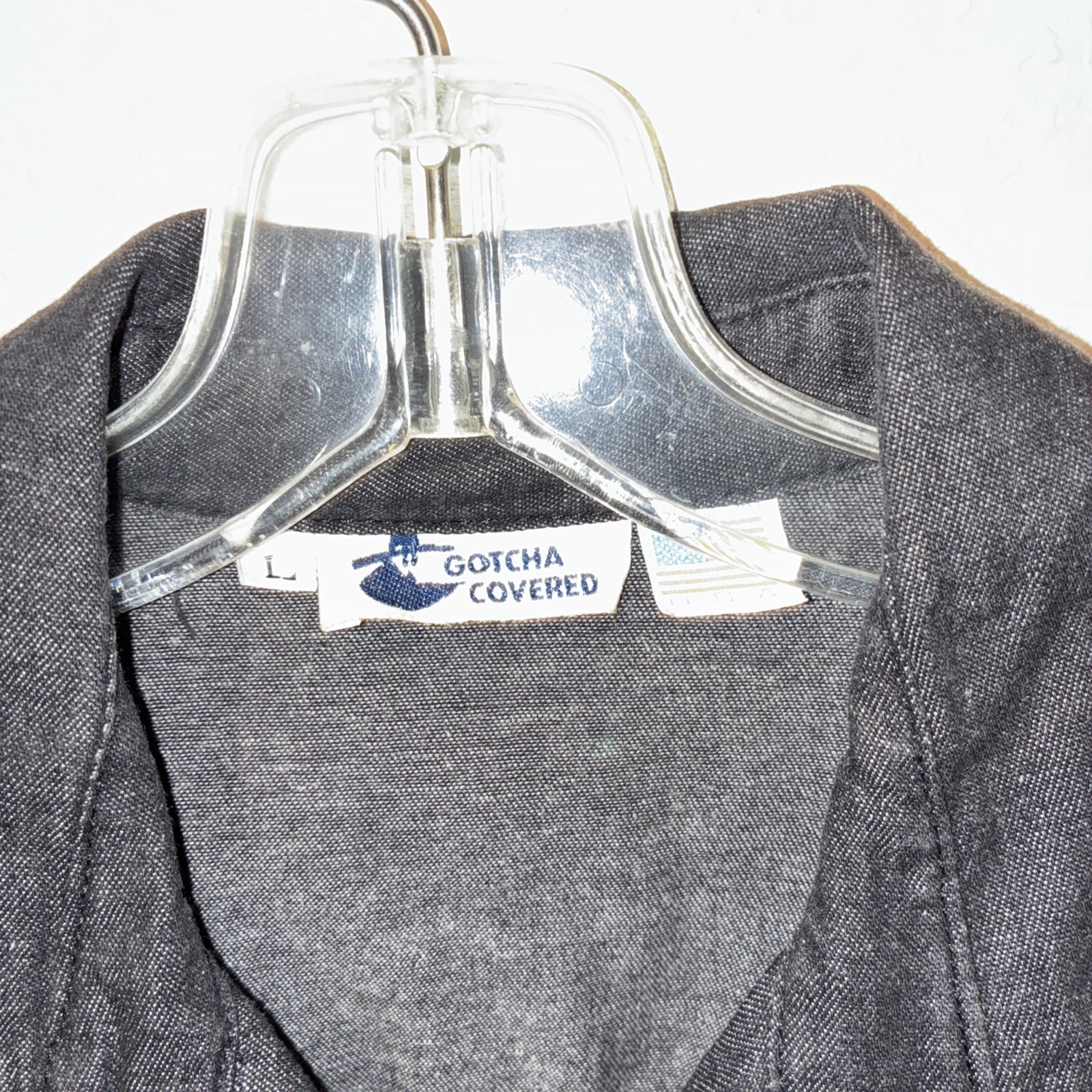 Vtg GOTCHA COVERED woman’s western shirt large black Piping Cotton Long Sleeve