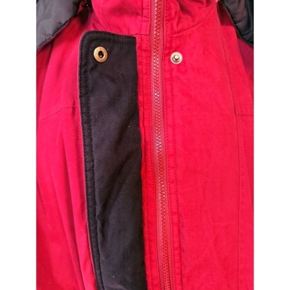Woolrich Vintage Red Hooded Parka Jacket Women XL Ski Snowboard Cabincore Coat