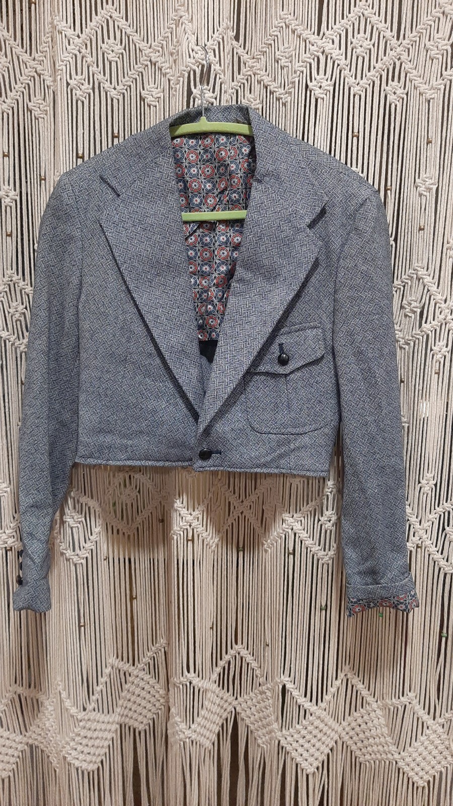 Vintage Tweed Cropped Blazer Bolero Altered Penneys Towncraft Jacket Sz 6-8