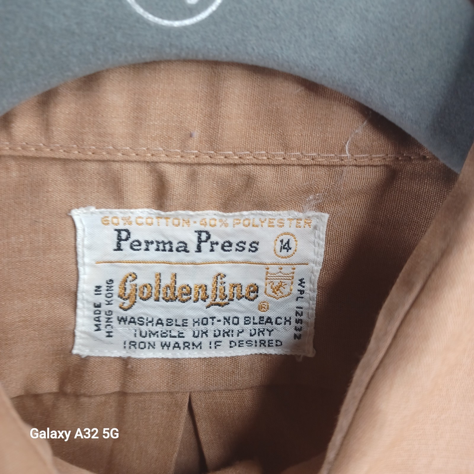 Vintage GoldenLine Perma Press Shirt Women Size 14 See Measurements Button 60s