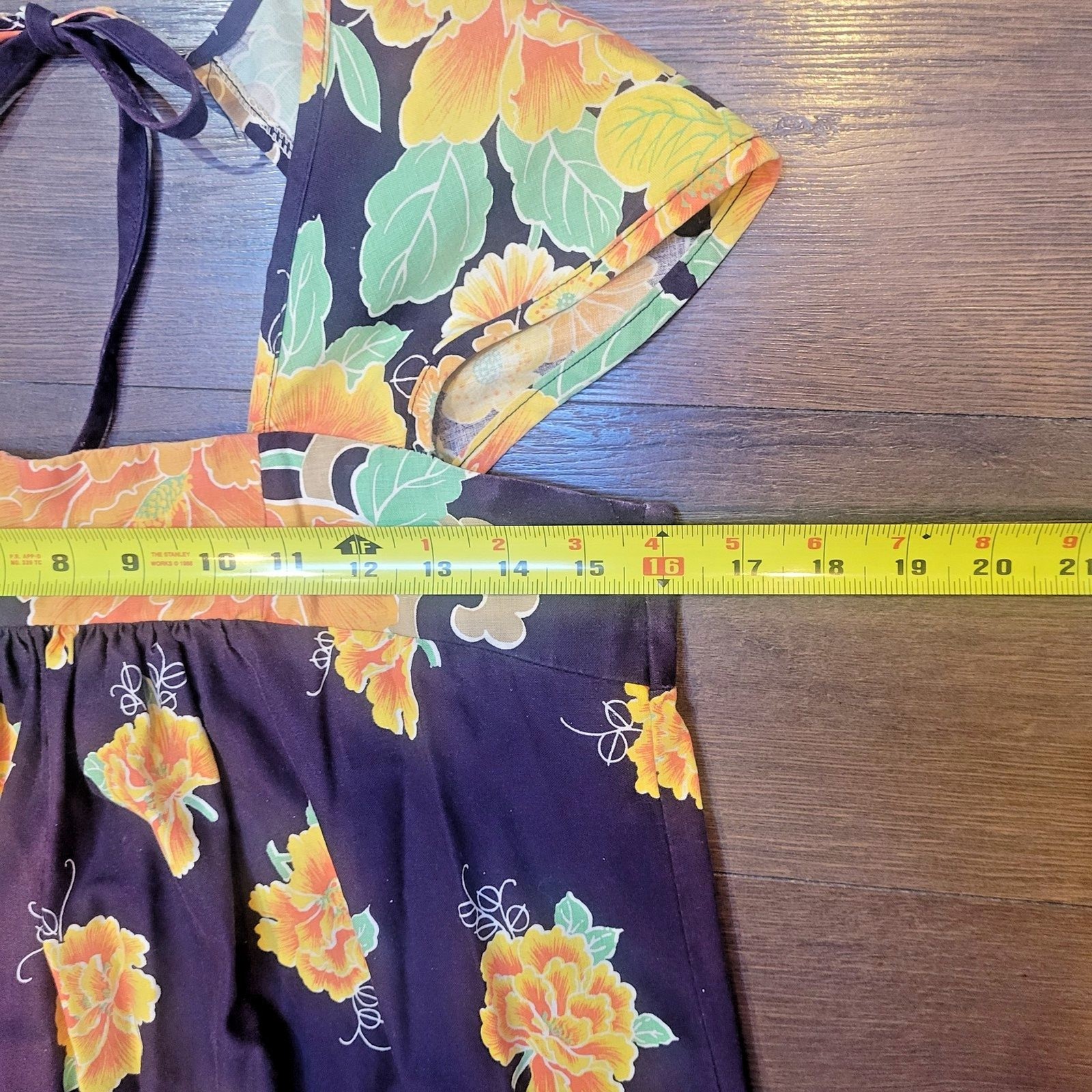 Vintage 60s 70s Penneys Hawaii Cotton Maxi Dress MuuMuu MuMu Floral Boho Tiki