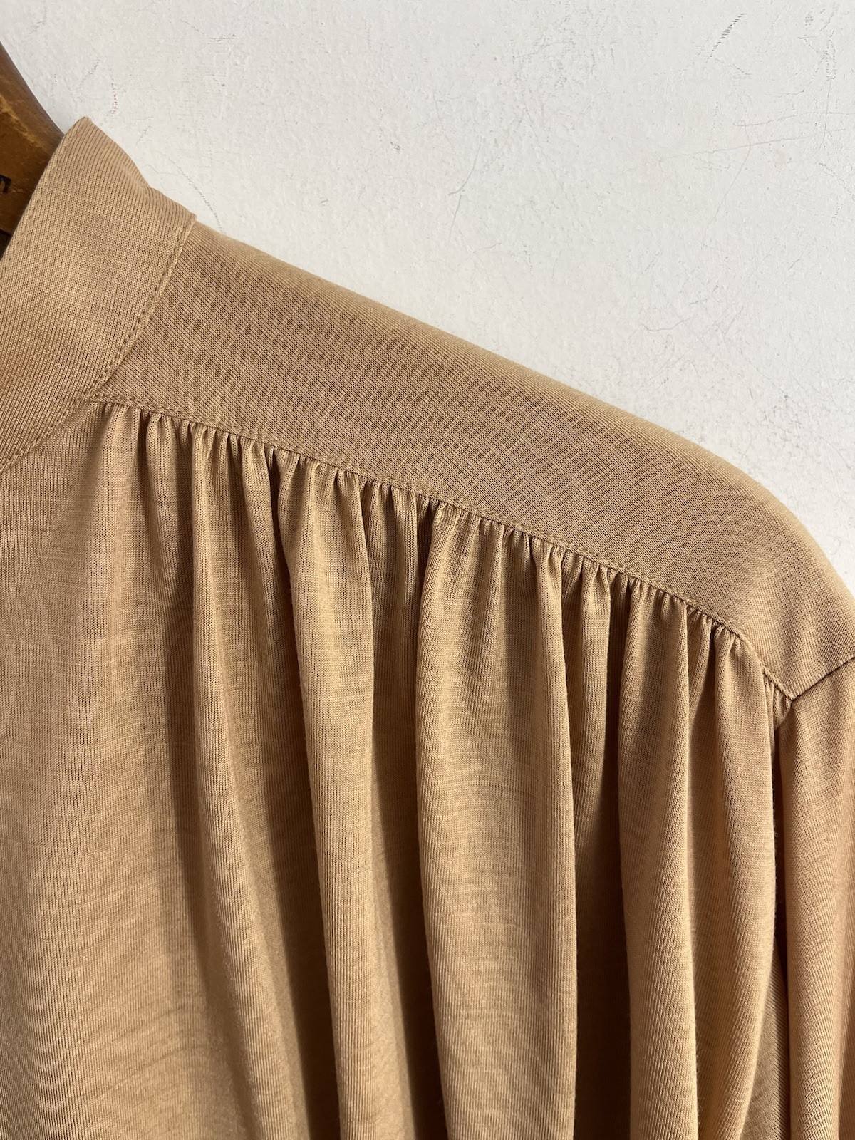 1970s 80s Rare Designer Ted Lapidus Couture Silk Jersey Draped Blouse S/M
