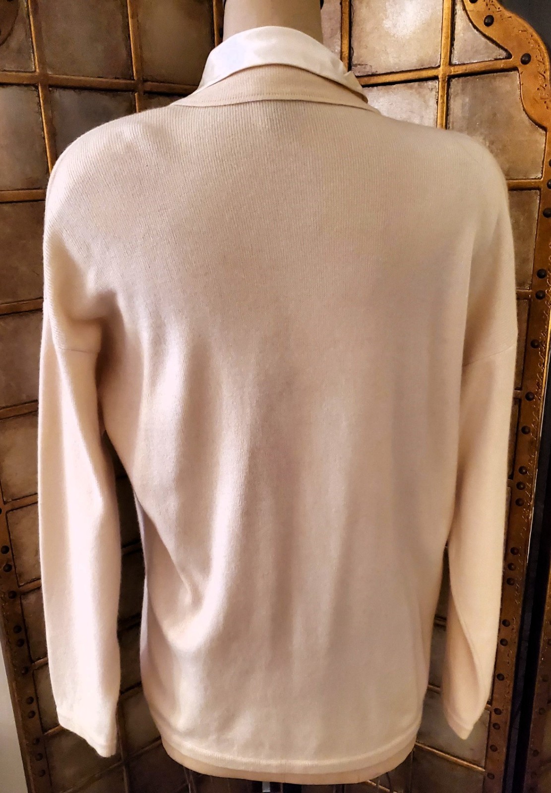 Vintage Donna Karan Black Label Italian Cashmere Sweater with Silk Insert