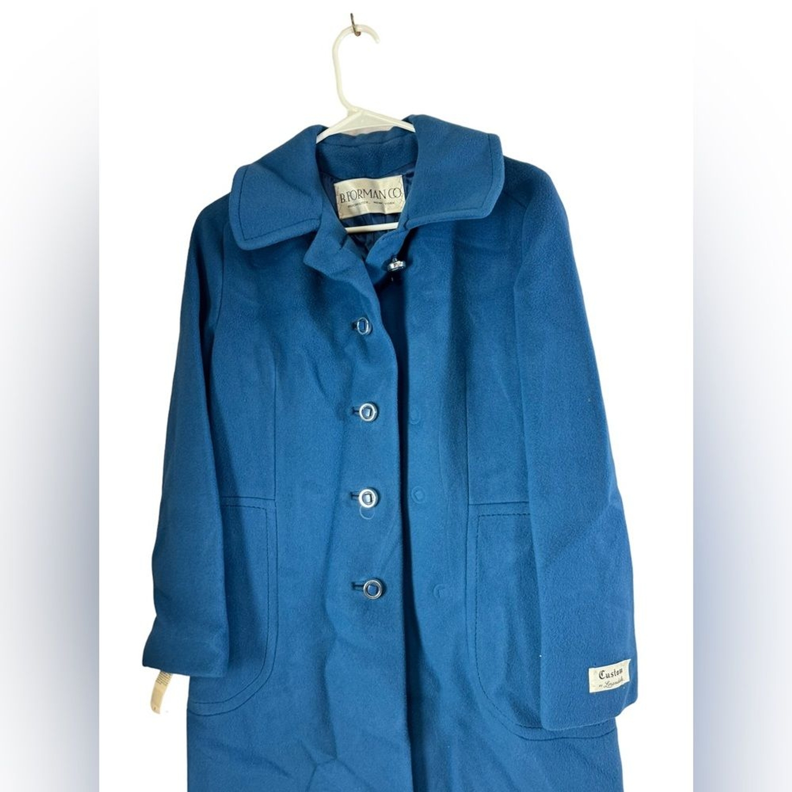 Vintage B. Forman Co. 100% cashmere blue coat size 6 New with tag