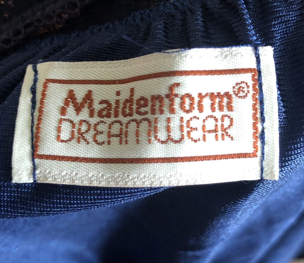Vtg Maidenform Dreamwear Olga Like Peignoir Nightgown Robe Set Navy Blue Women L