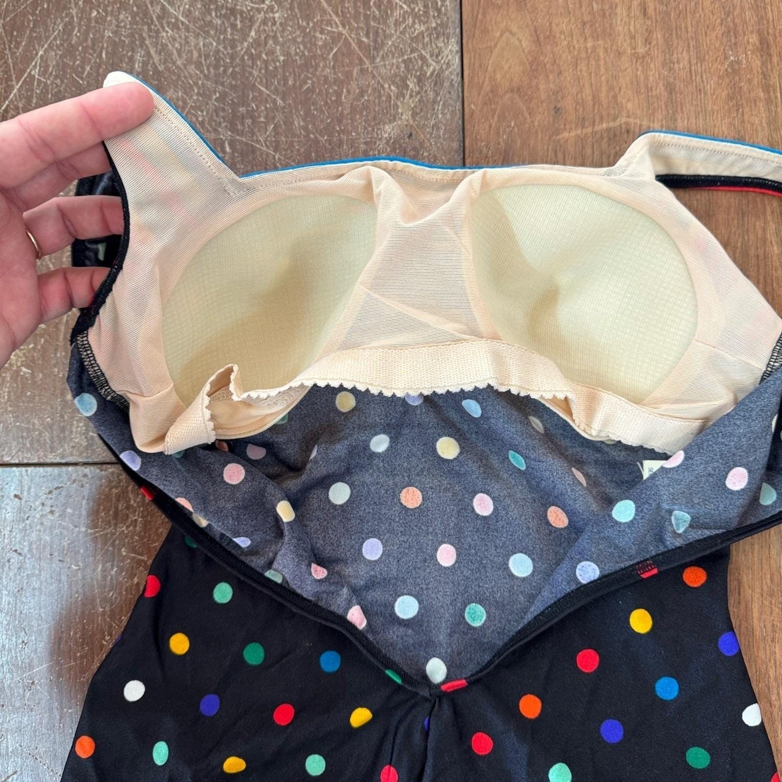 Vintage Gottex Polka Dot Rainbow One Piece Swimsuit Size 1